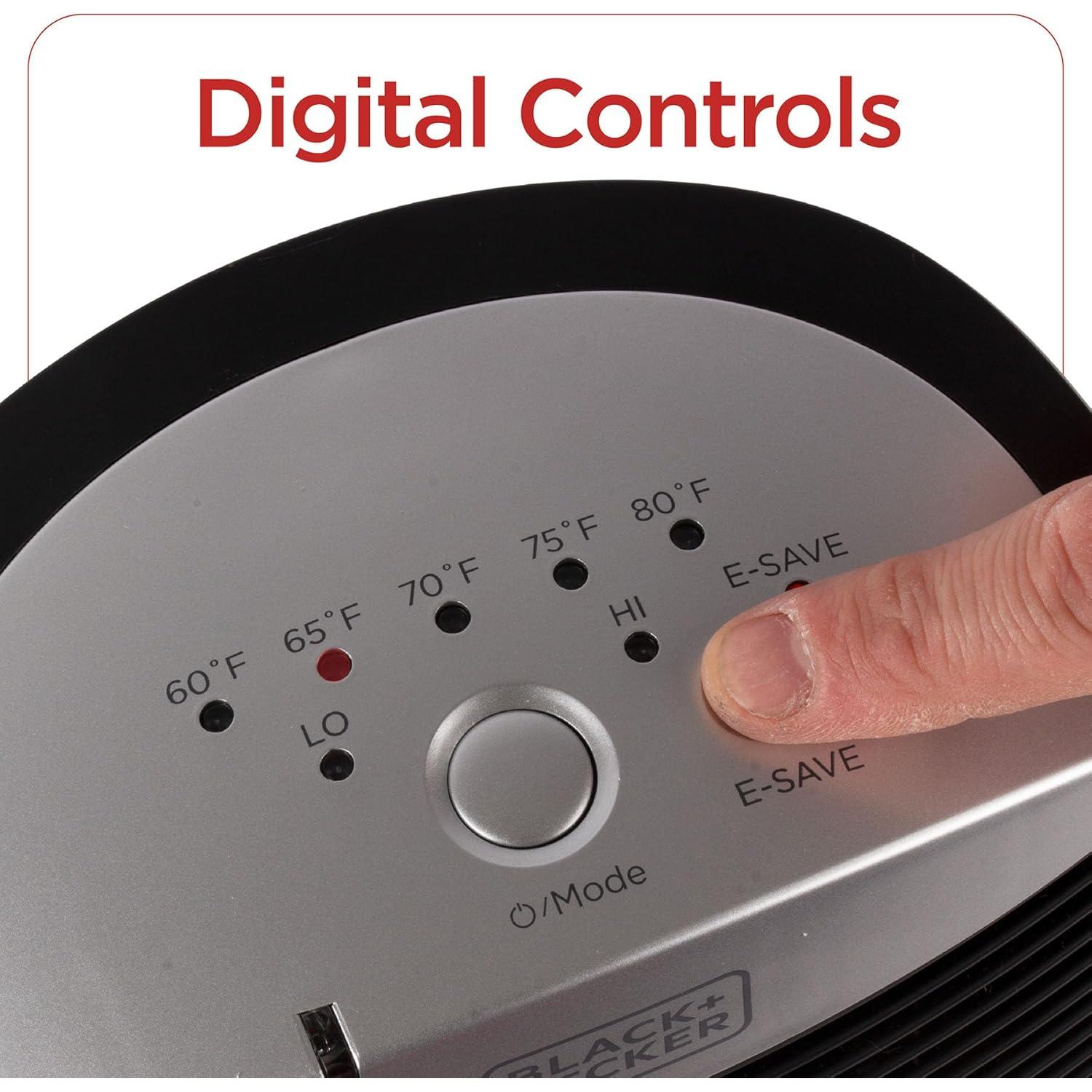 Calentador Eléctrico BLACK+DECKER BHDE1706, 1500W, E-Save, Portátil