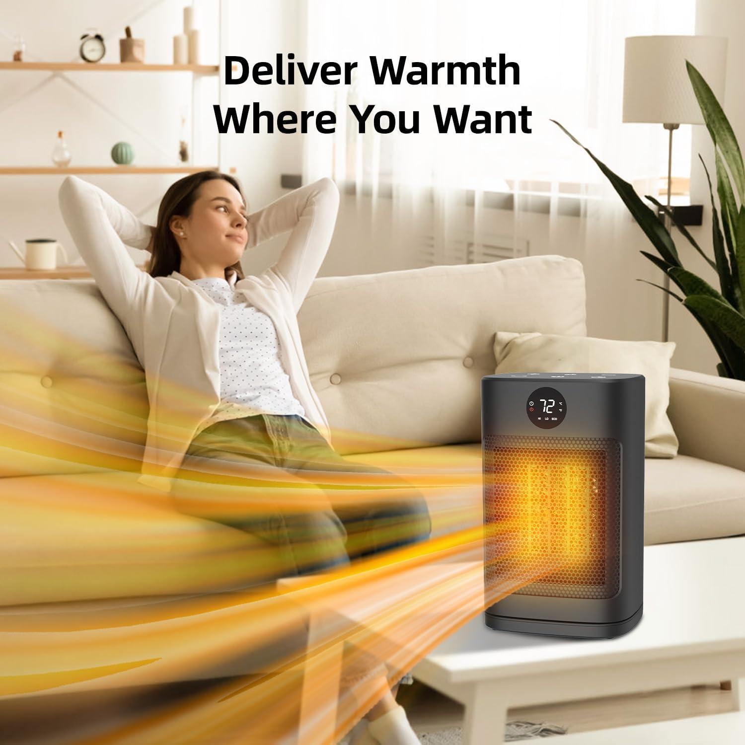 Calentador Eléctrico WEWARM 1500W con Control Remoto y LED