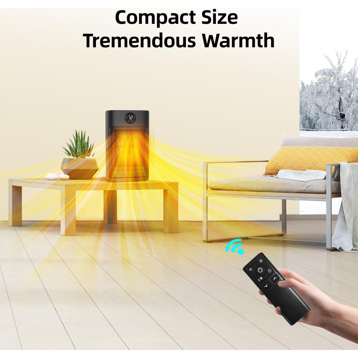 Calentador Eléctrico WEWARM 1500W con Control Remoto y LED