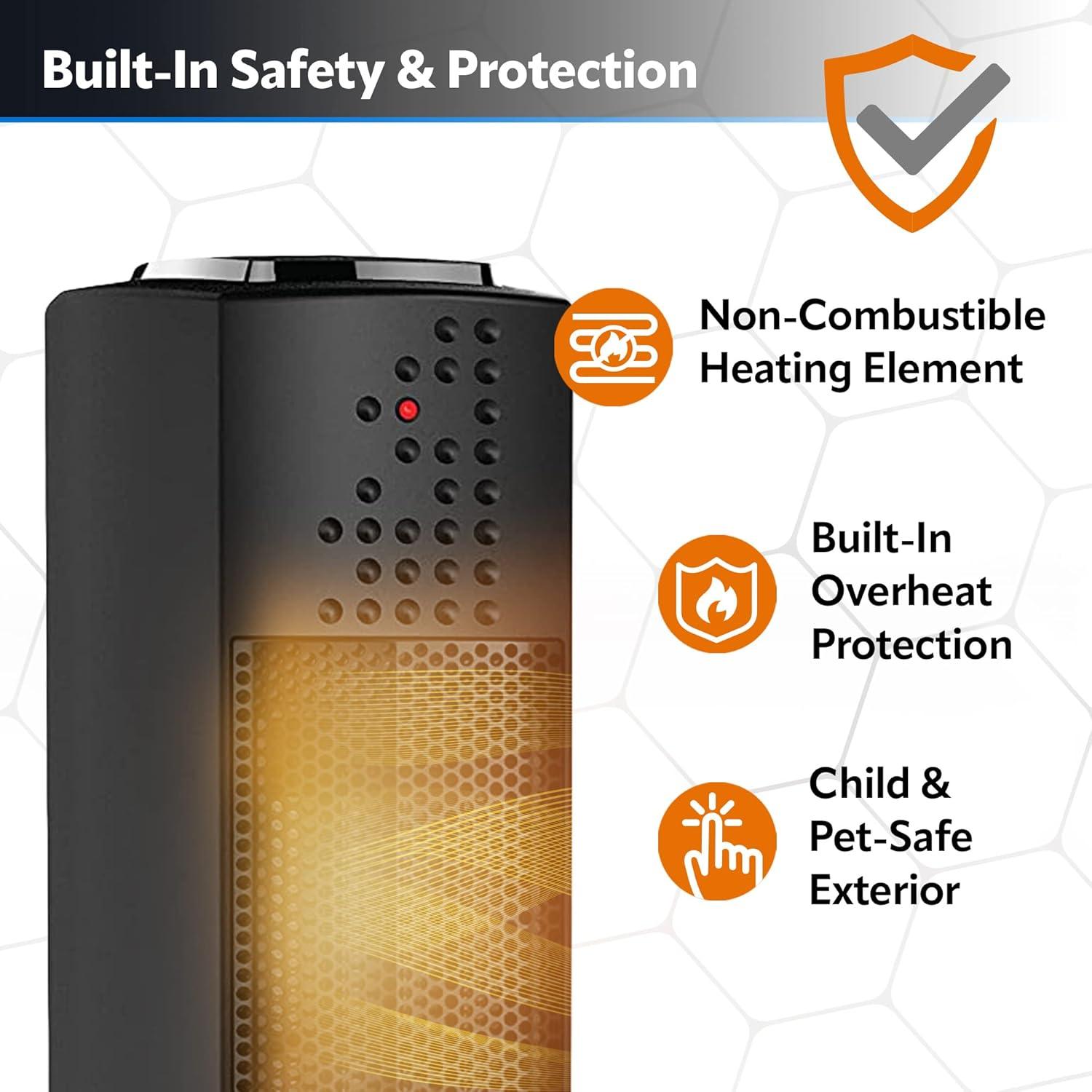 Calefactor de Cerámica Lasko CT14101 Oscilante 1500W Negro