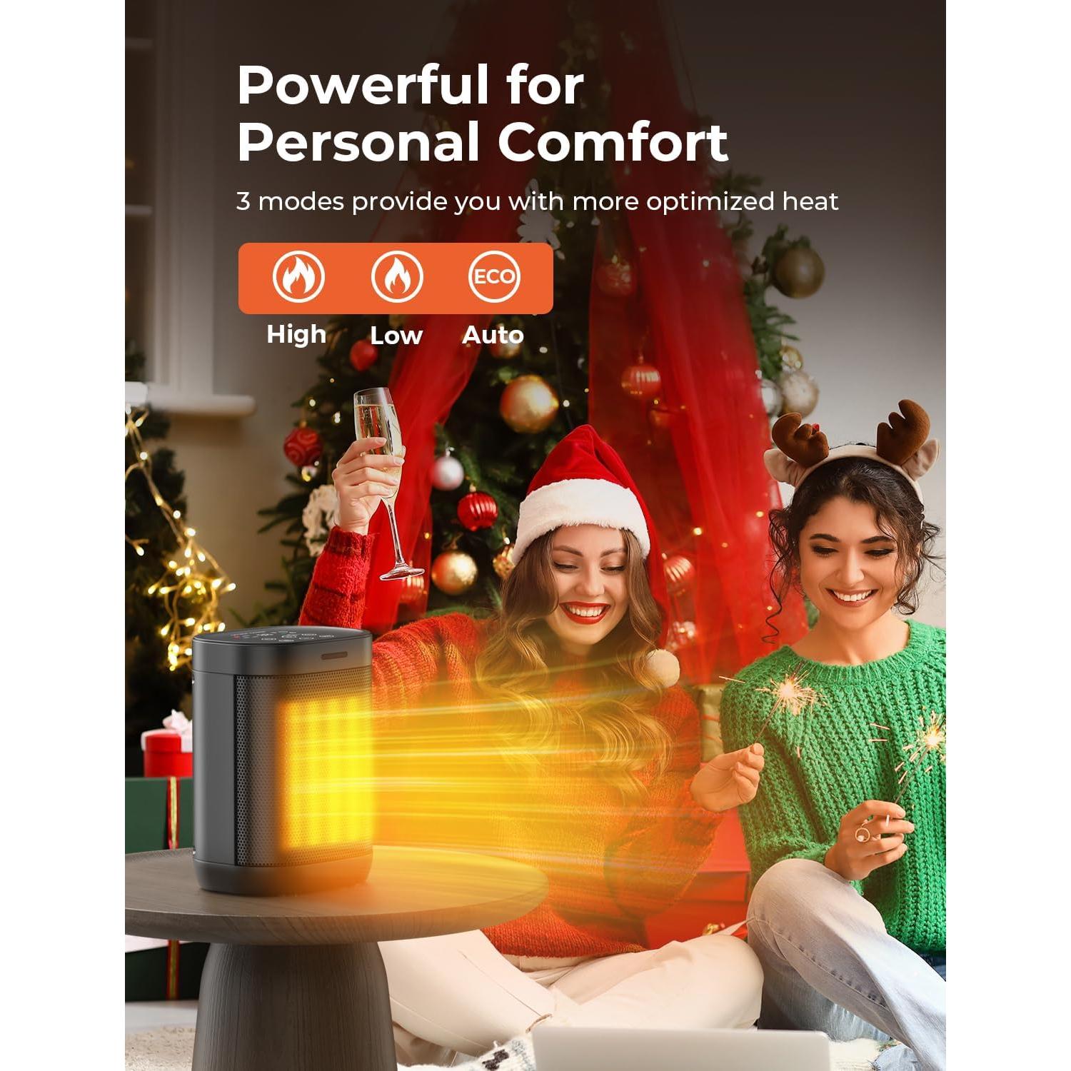 Calentador Eléctrico Oprunsy PTC 1500W con Termostato Digital