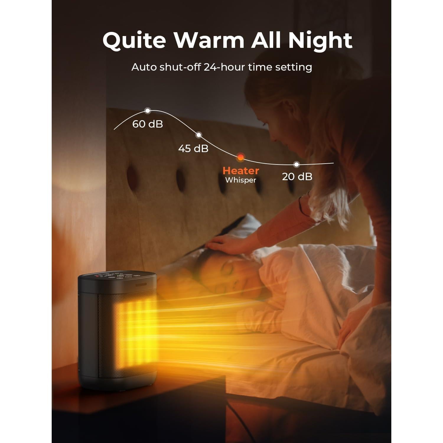 Calentador Eléctrico Oprunsy PTC 1500W con Termostato Digital