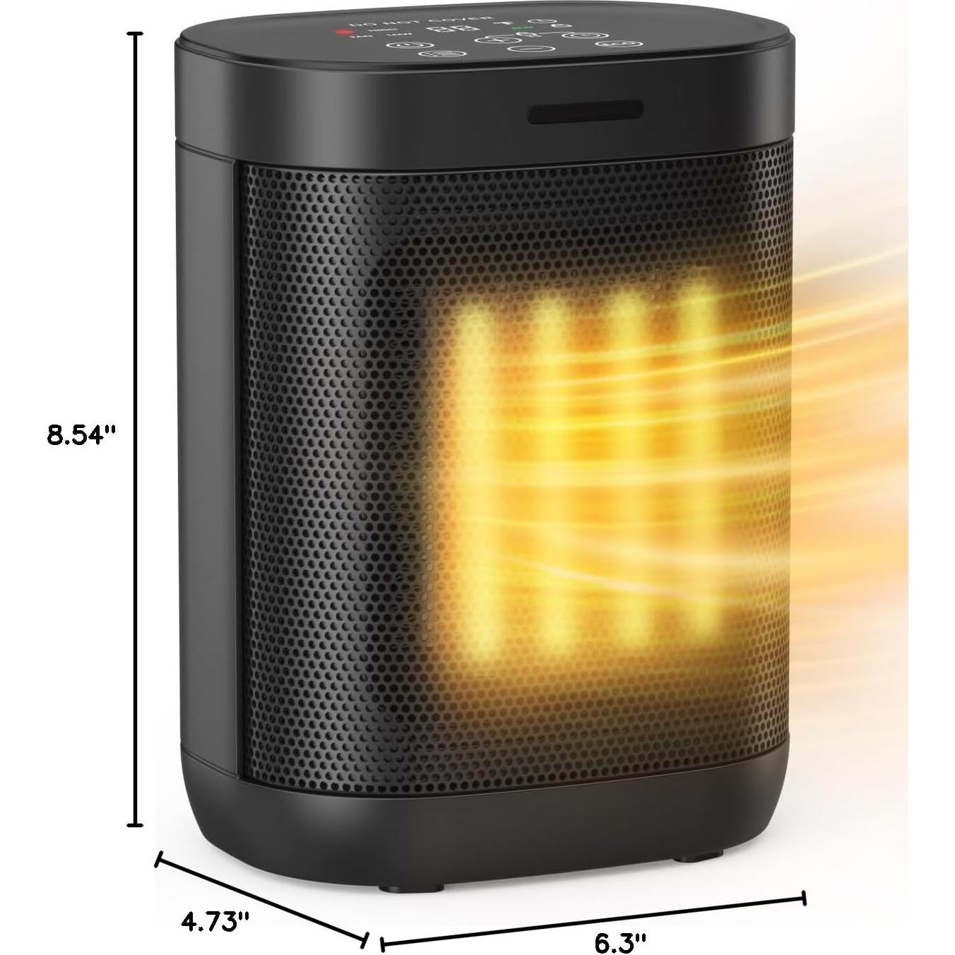 Calentador Eléctrico Oprunsy PTC 1500W con Termostato Digital
