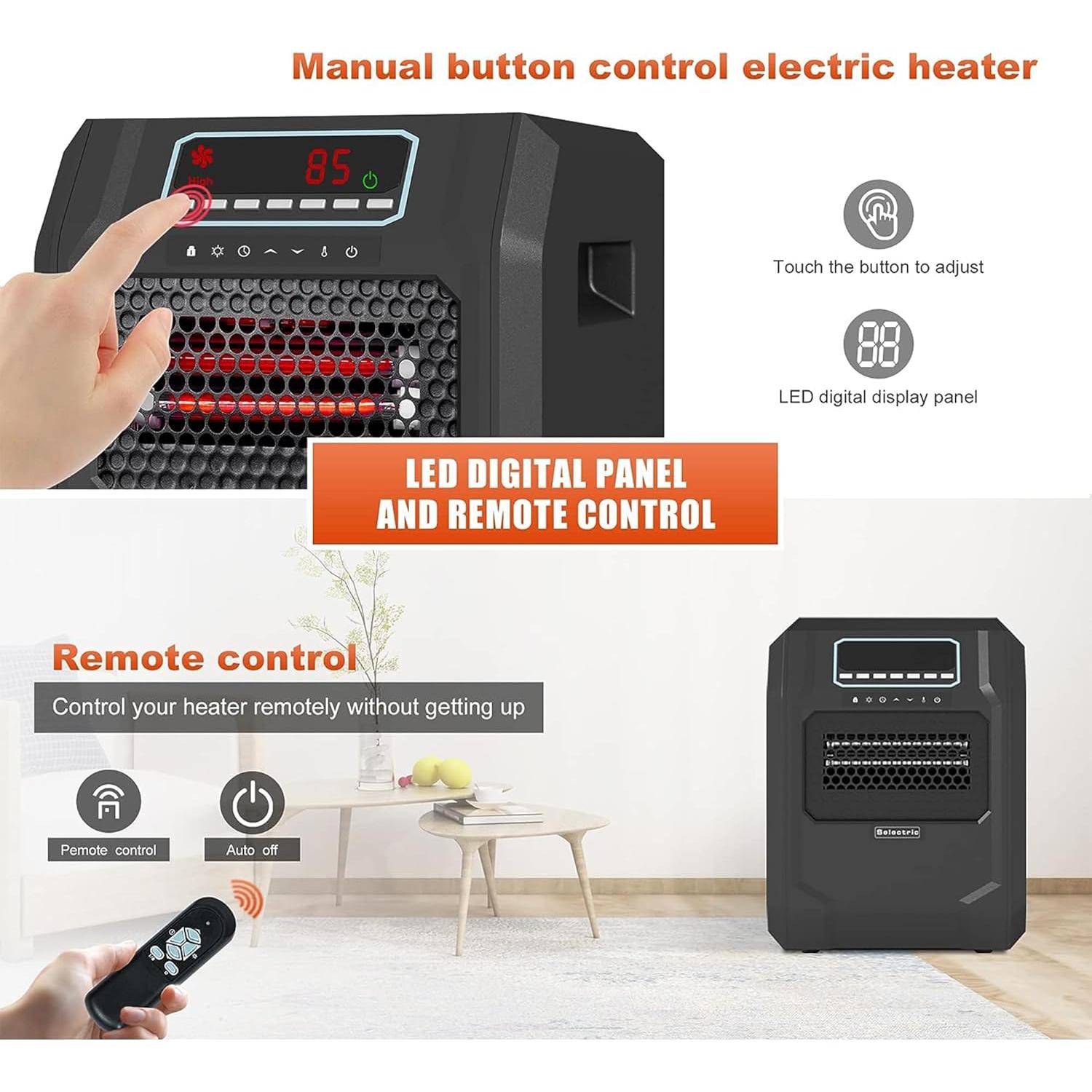 Calentador Eléctrico Portátil VOLTORB 1500W con Control Remoto