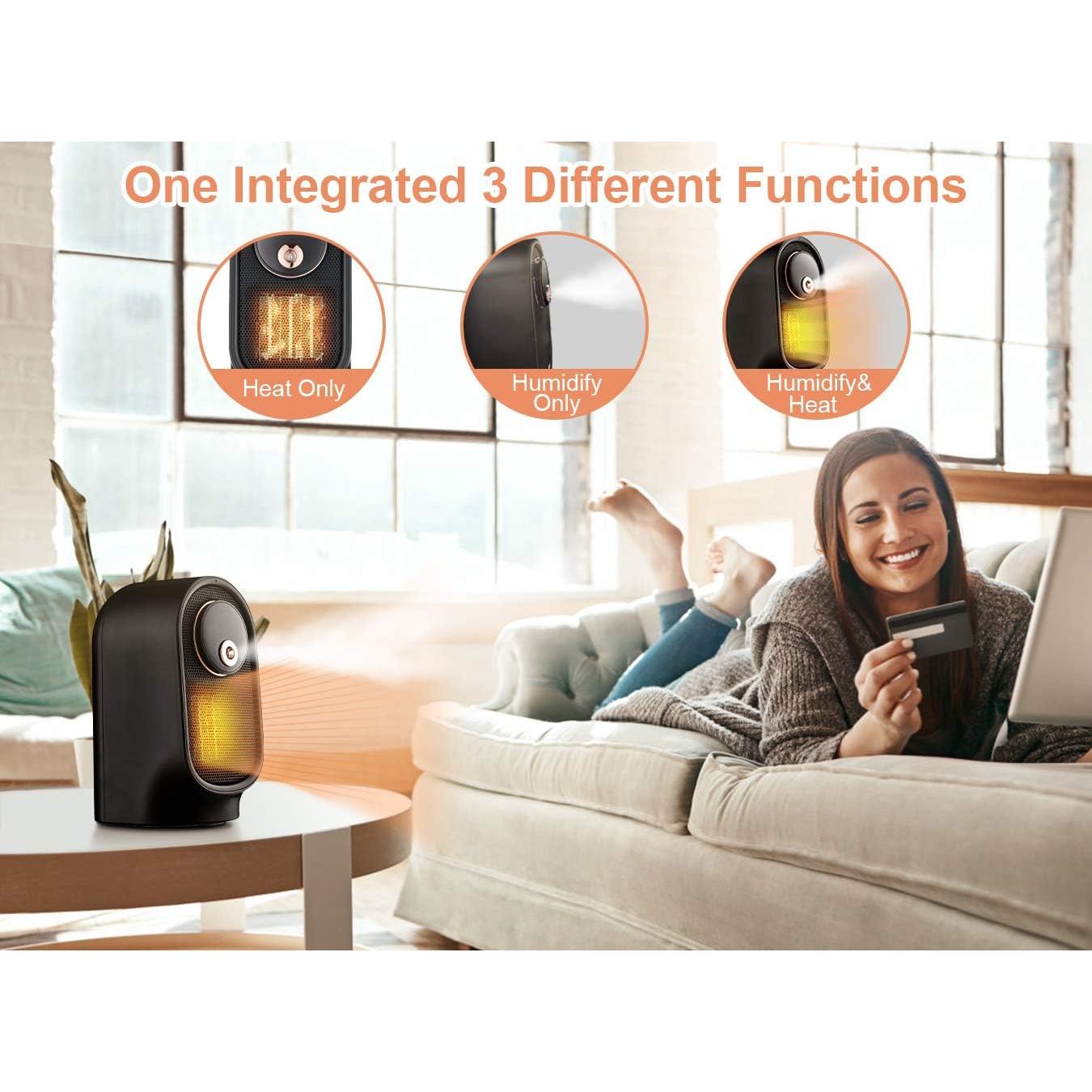 Calentador Eléctrico Portátil Geek Heat con Humidificador 3 en 1