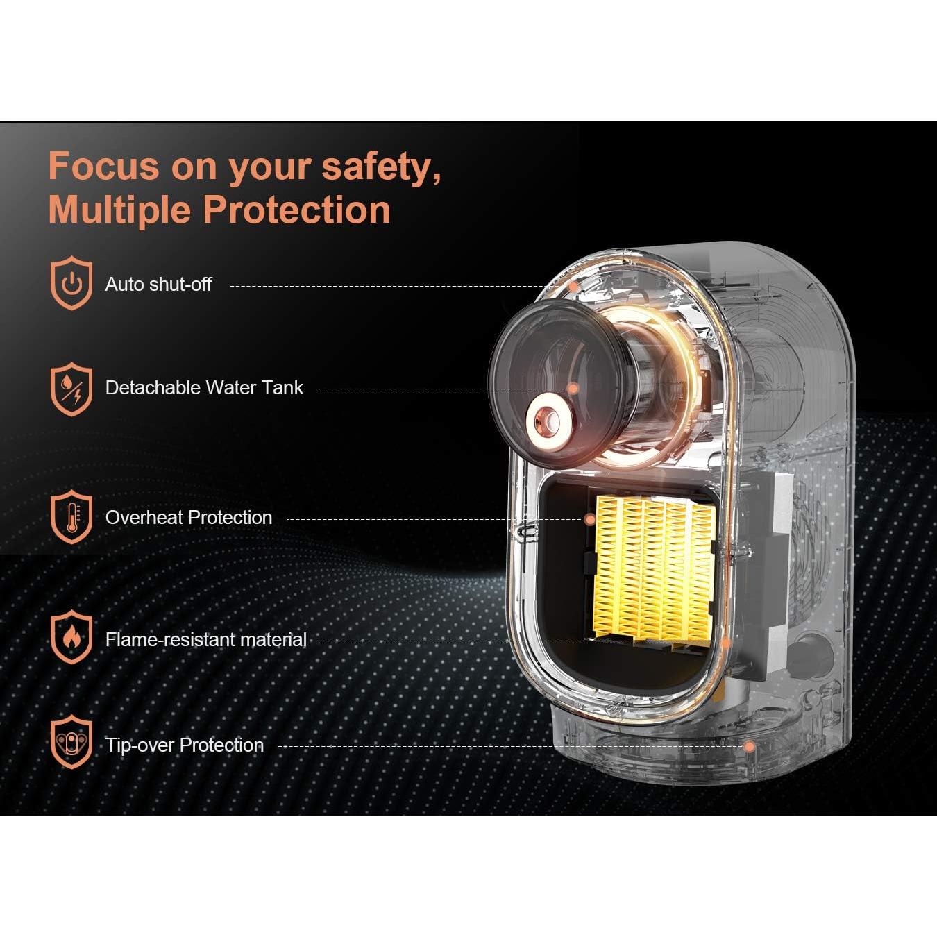 Calentador Eléctrico Portátil Geek Heat con Humidificador 3 en 1