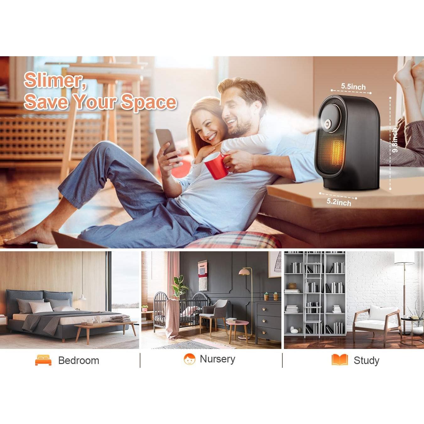 Calentador Eléctrico Portátil Geek Heat con Humidificador 3 en 1