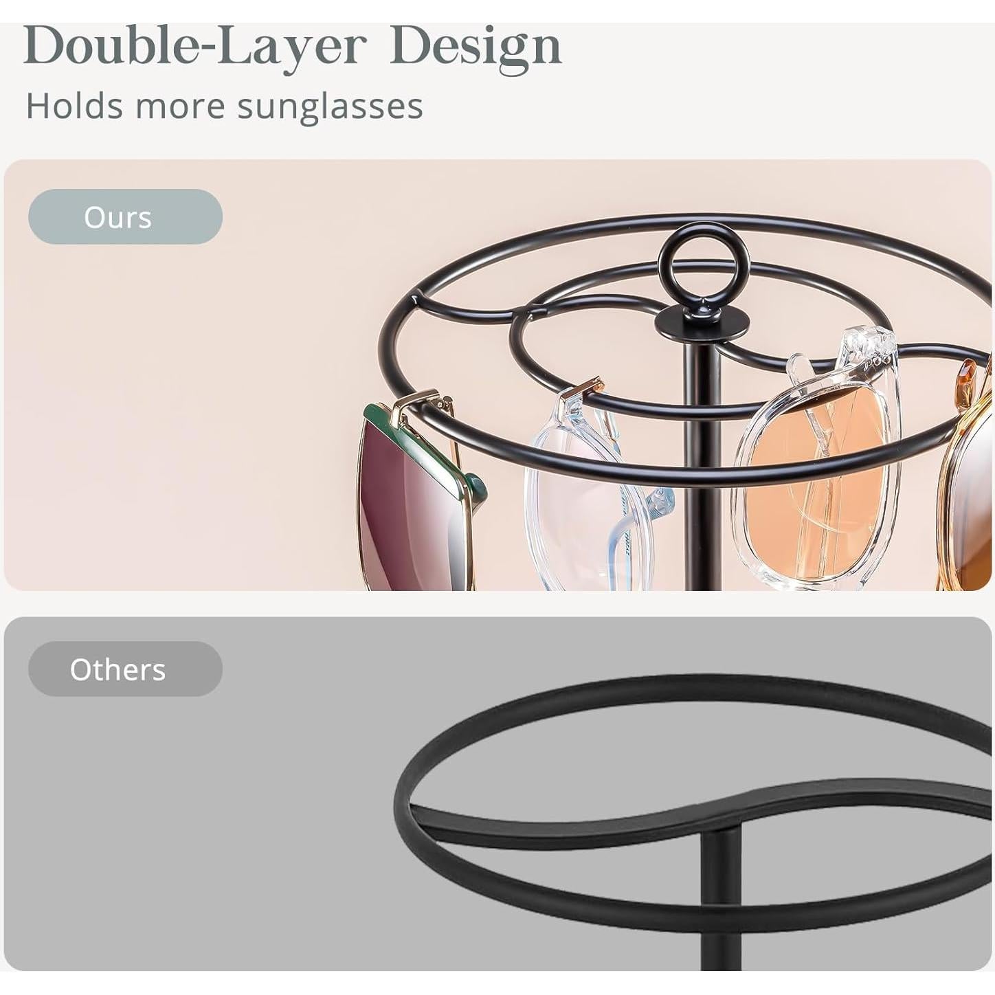 Organizador de Gafas ProCase Soporte Metal Negro 20 Pares