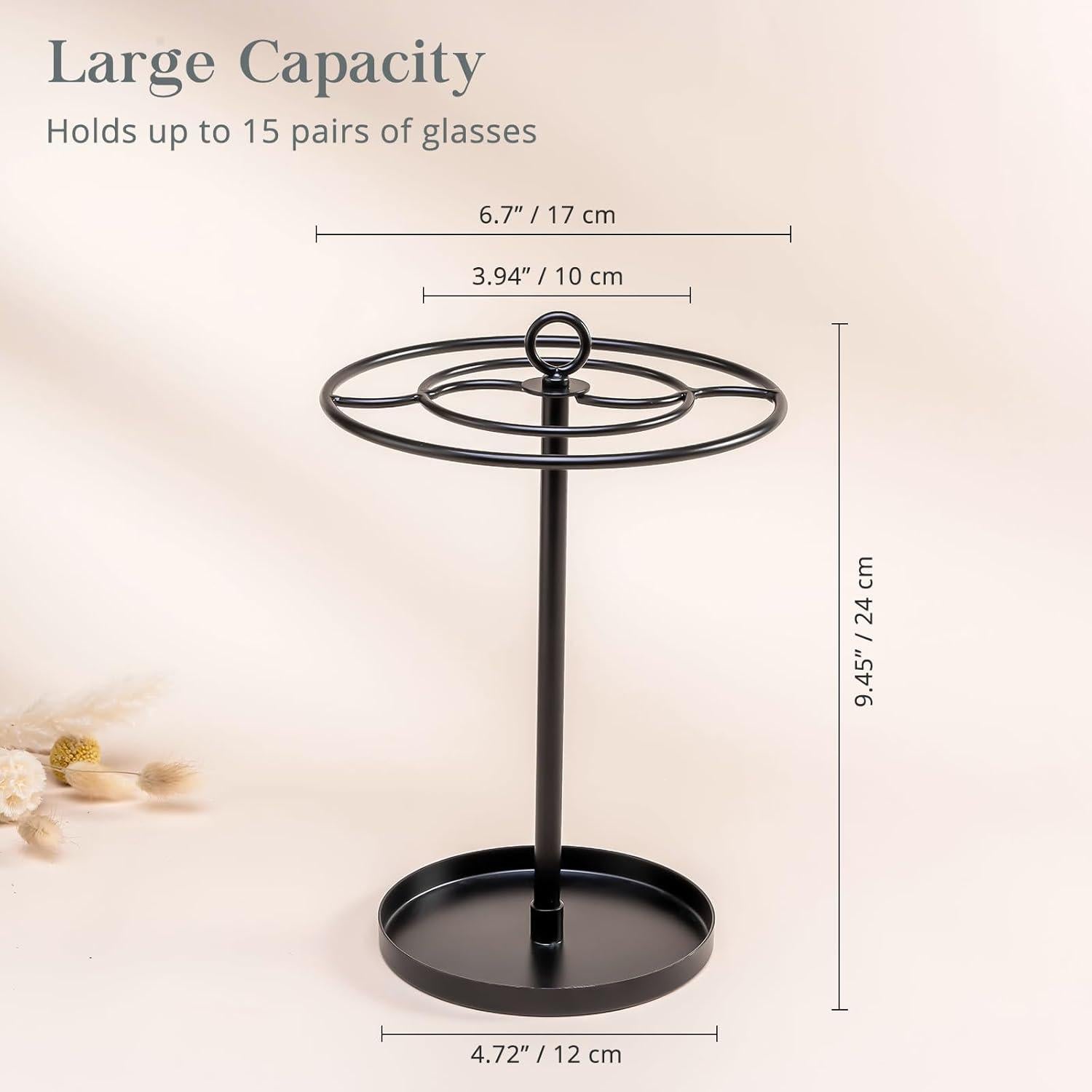 Organizador de Gafas ProCase Soporte Metal Negro 20 Pares