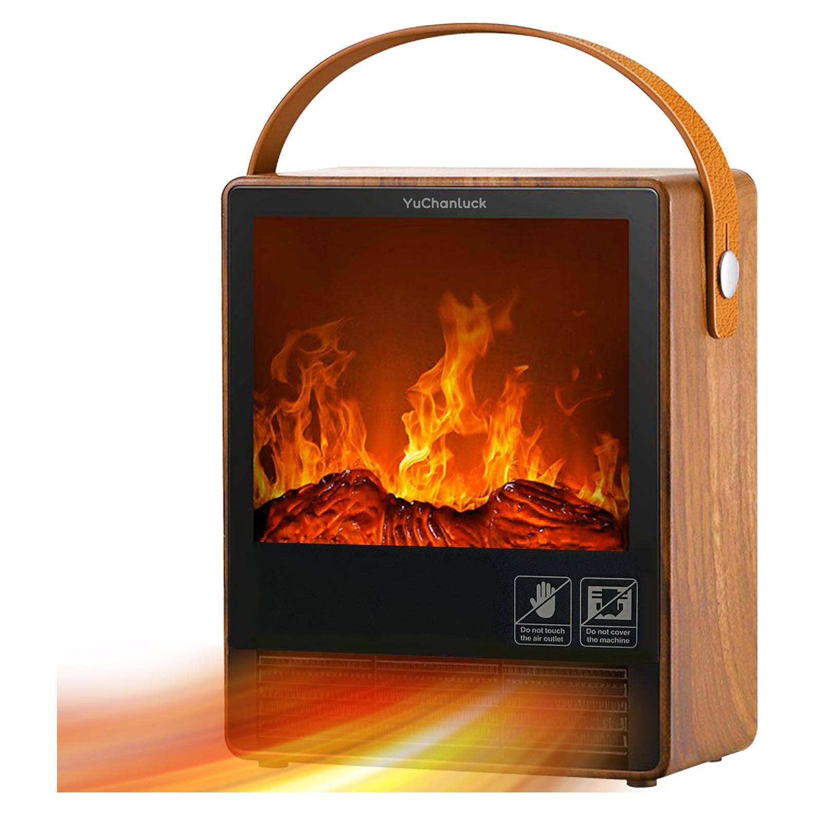 Calentador de Chimenea Eléctrica YUCHANLUCK 1500W Portátil