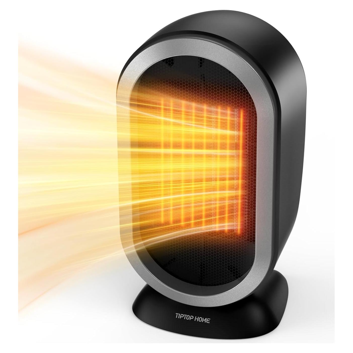 Space Heater, Space Heaters for Indoor Use, Portable Heater PTC Fast Heating Safe Quiet Ceramic Heater, Electric Heater with Thermostat, Small Space Heater for Office Desk Bathroom Bedroom