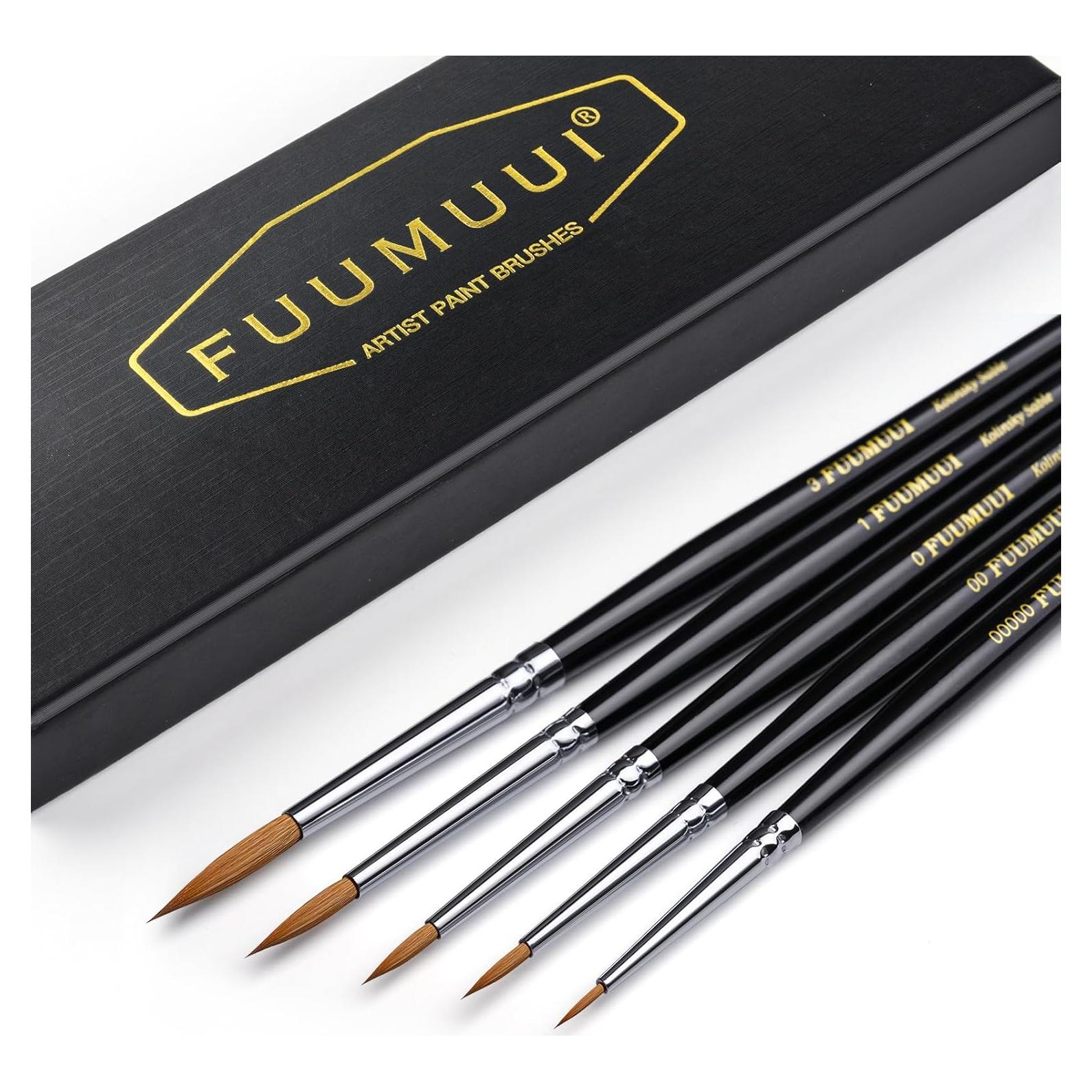 Pinceles de Pintura Fuumuui 5pcs Kolinsky Sable Detalle