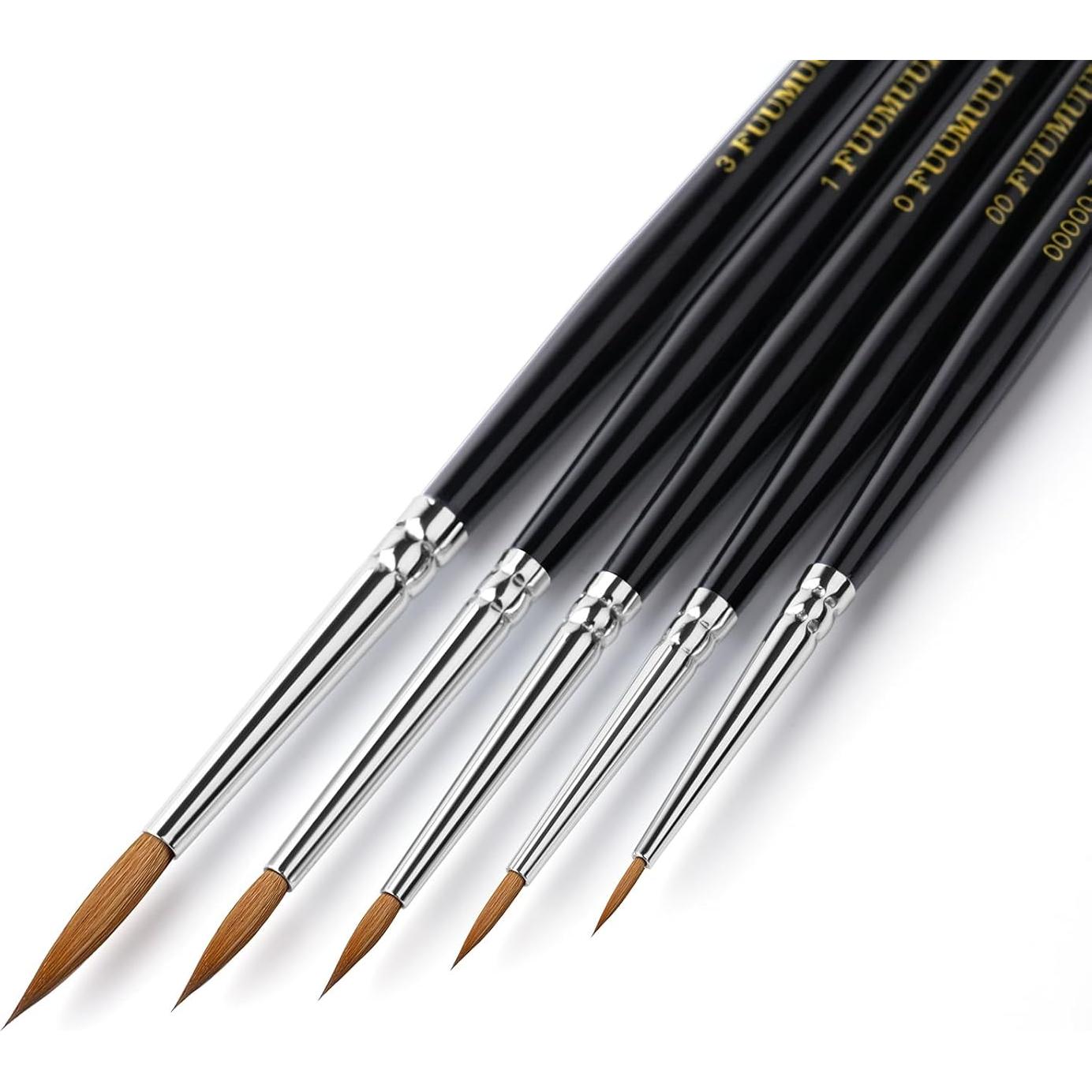 Pinceles de Pintura Fuumuui 5pcs Kolinsky Sable Detalle