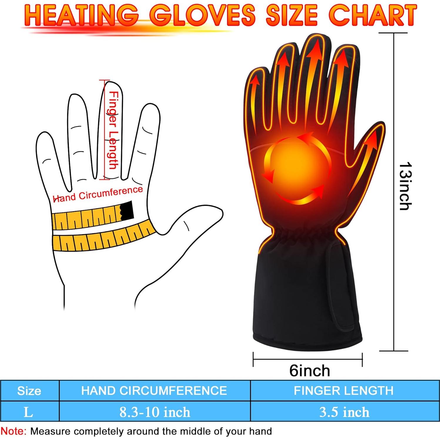 Guantes Calentados Eléctricos GEMSTONEGO Impermeables Talla L