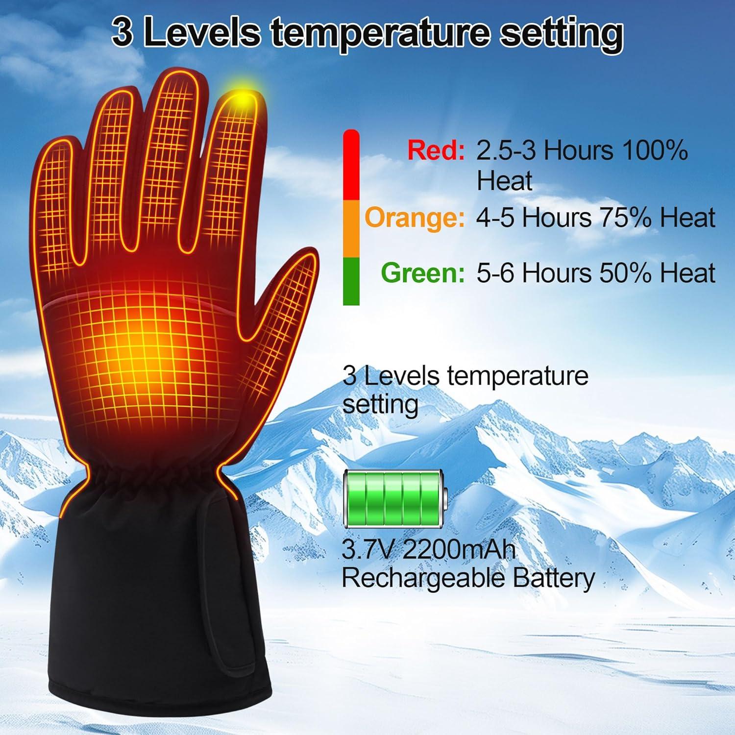 Guantes Calentados Recargables Unisex - Impermeables y Táctiles