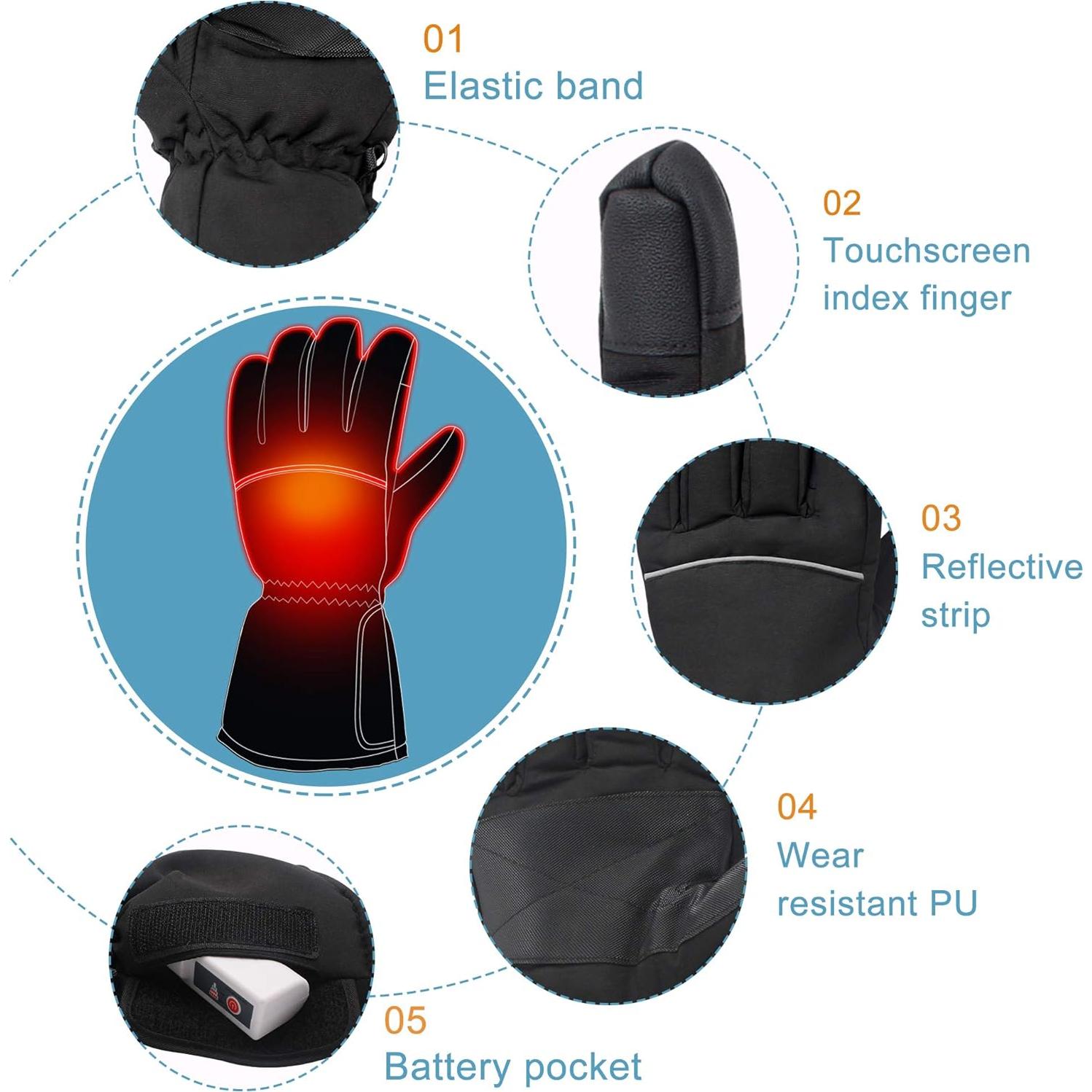 Guantes Calentados Recargables Unisex - Impermeables y Táctiles