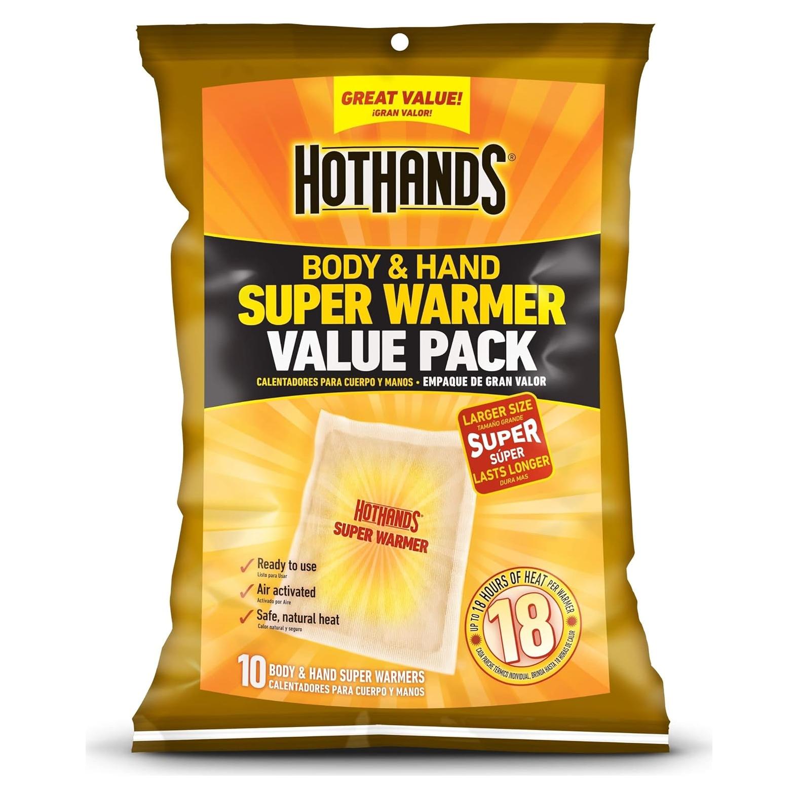 Calentadores Superiores HotHands - 10 Calentadores de 18 Horas