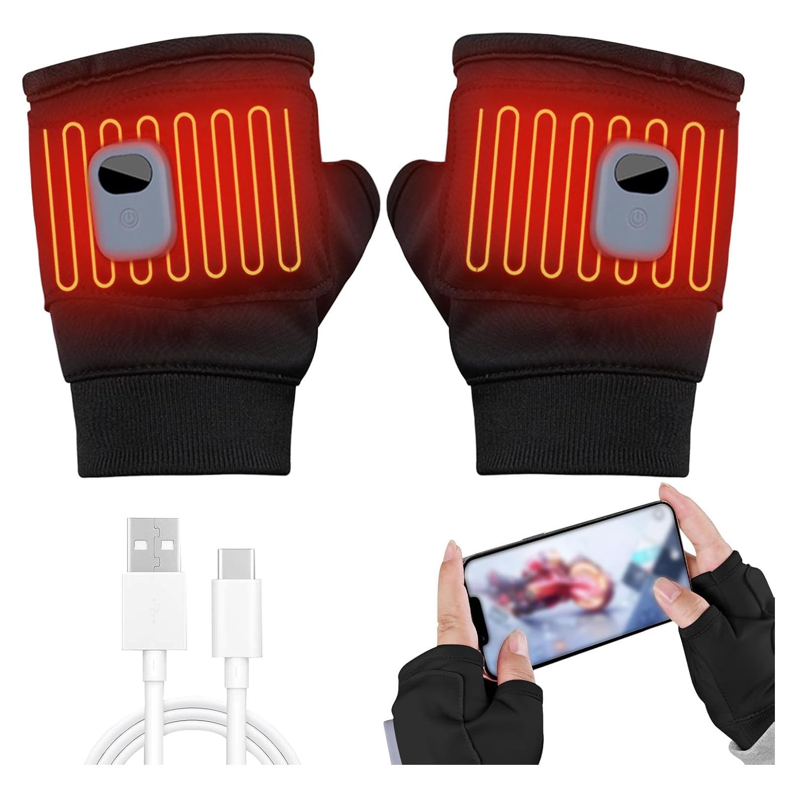 Guantes Calentados Recargables para Mujeres Putyhet - Negro