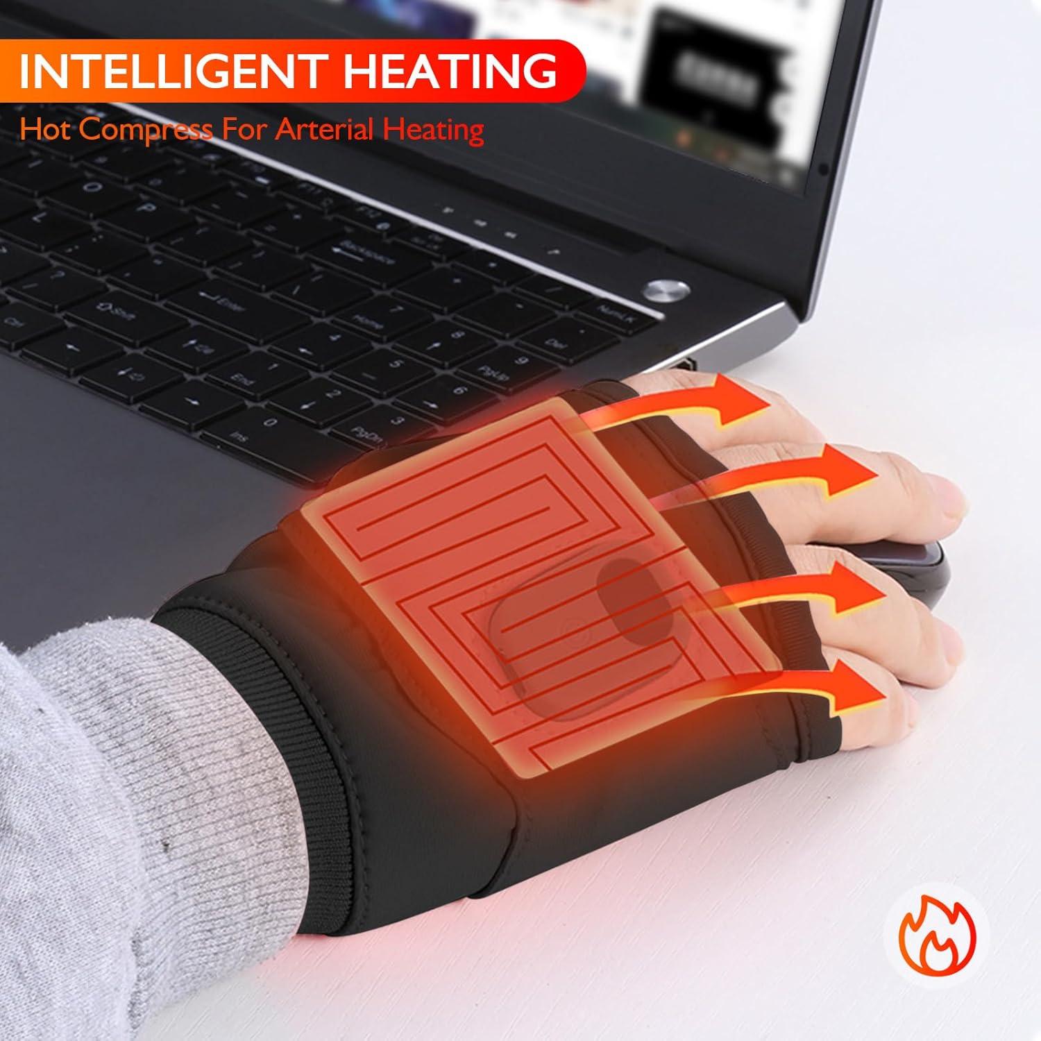 Guantes Calentados Recargables para Mujeres Putyhet - Negro