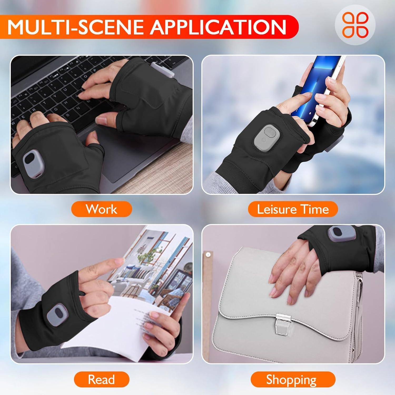 Guantes Calentados Recargables para Mujeres Putyhet - Negro