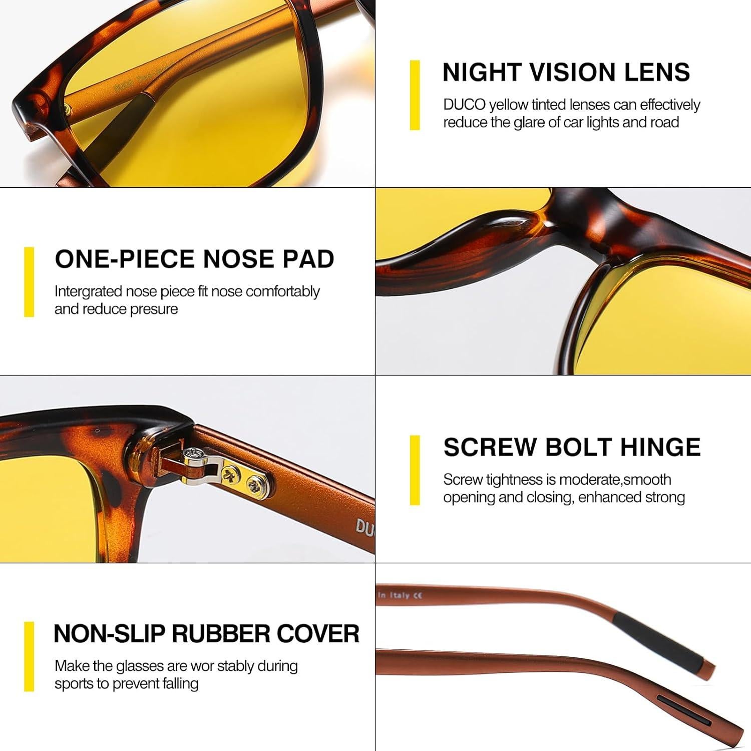 Gafas de Visión Nocturna DUCO Amarillas Polarizadas UV