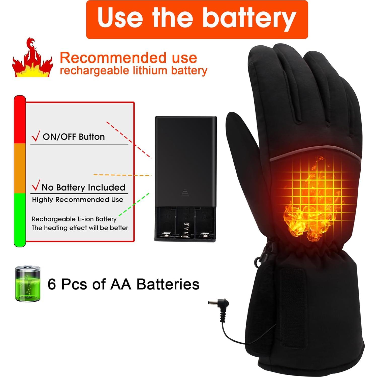 Guantes Térmicos Eléctricos GEMSTONEGO 4.5V Impermeables