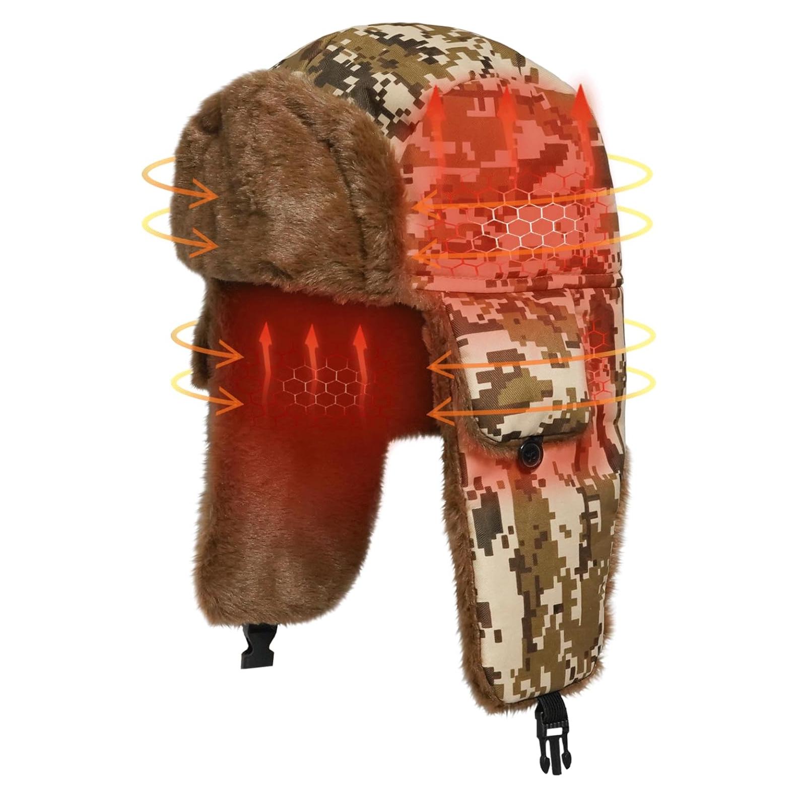 Gorro Trapper Calentado Eléctrico Camuflaje 57.9 cm