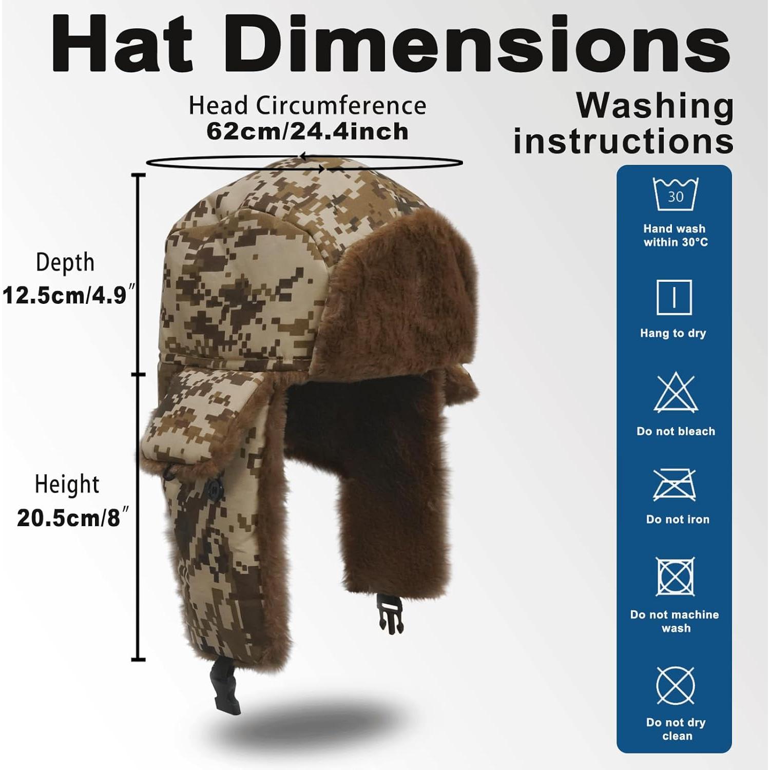 Gorro Trapper Calentado Eléctrico Camuflaje 57.9 cm