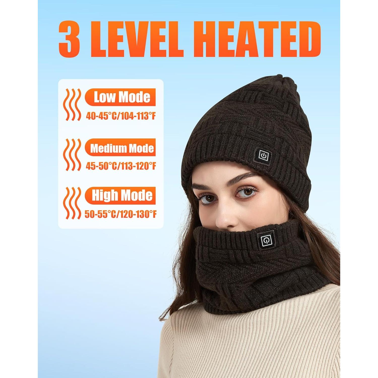 Gorro y Bufanda Calentados Unisex R-TAX RTX-DR08 4000mAh