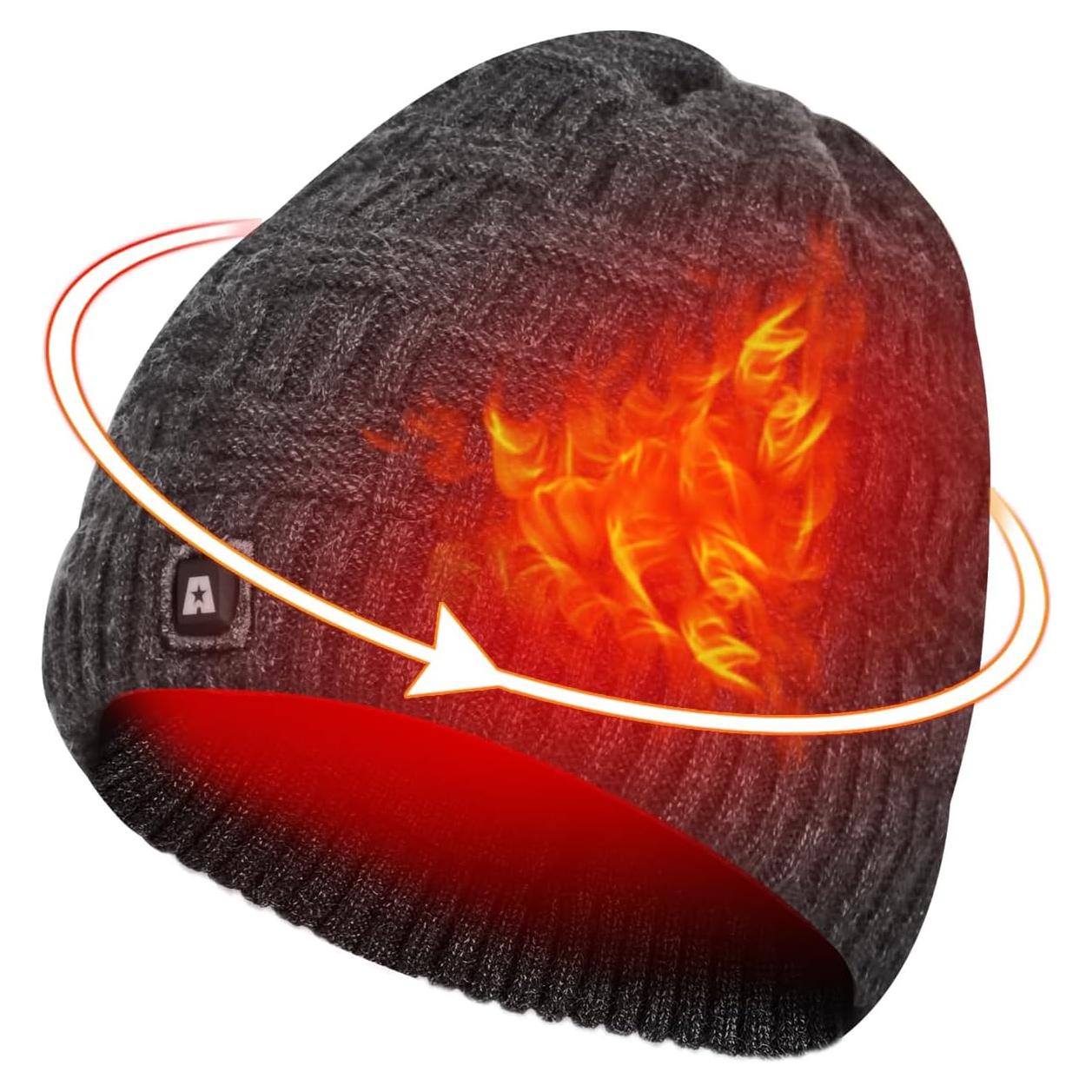 Gorro Calentado por Batería ARRIS Unisex Gris para Invierno