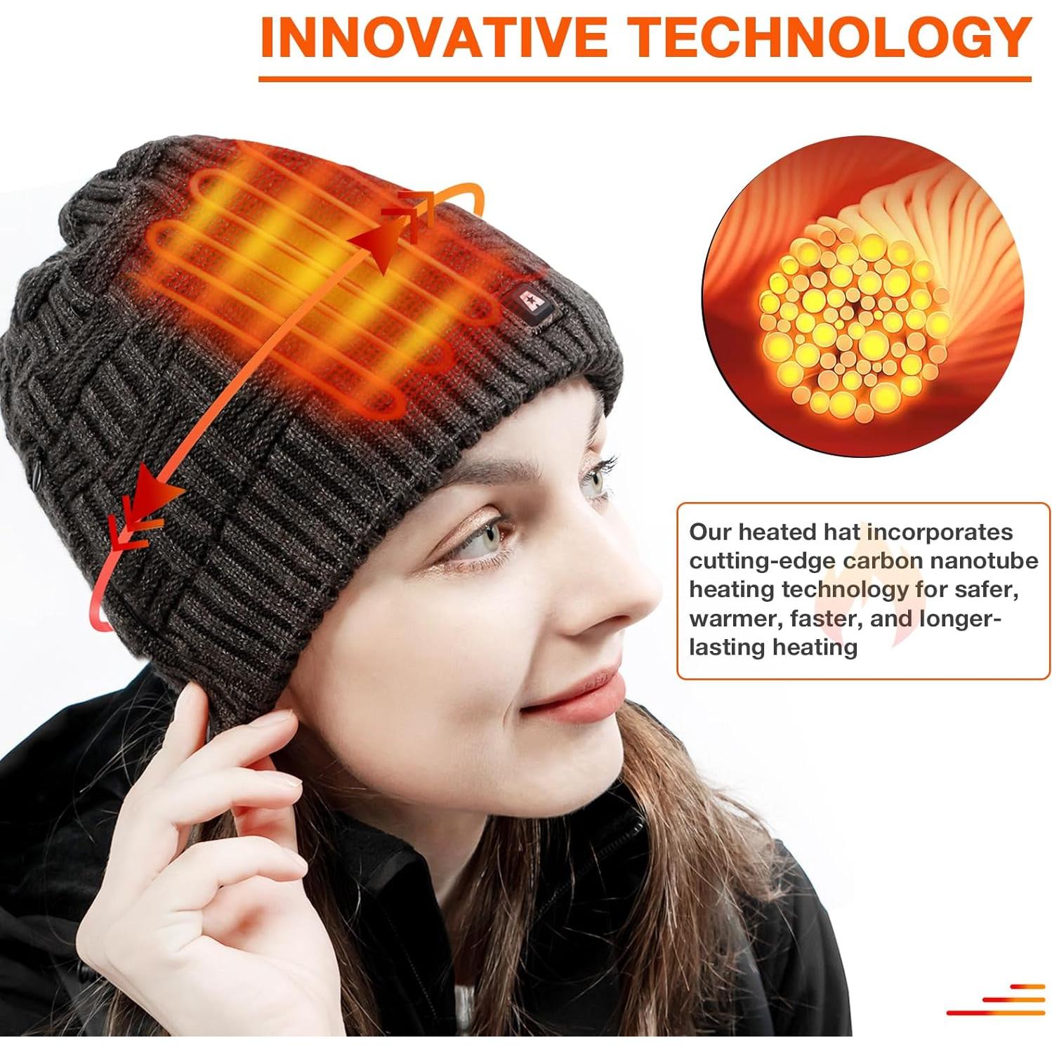 Gorro Calentado por Batería ARRIS Unisex Gris para Invierno