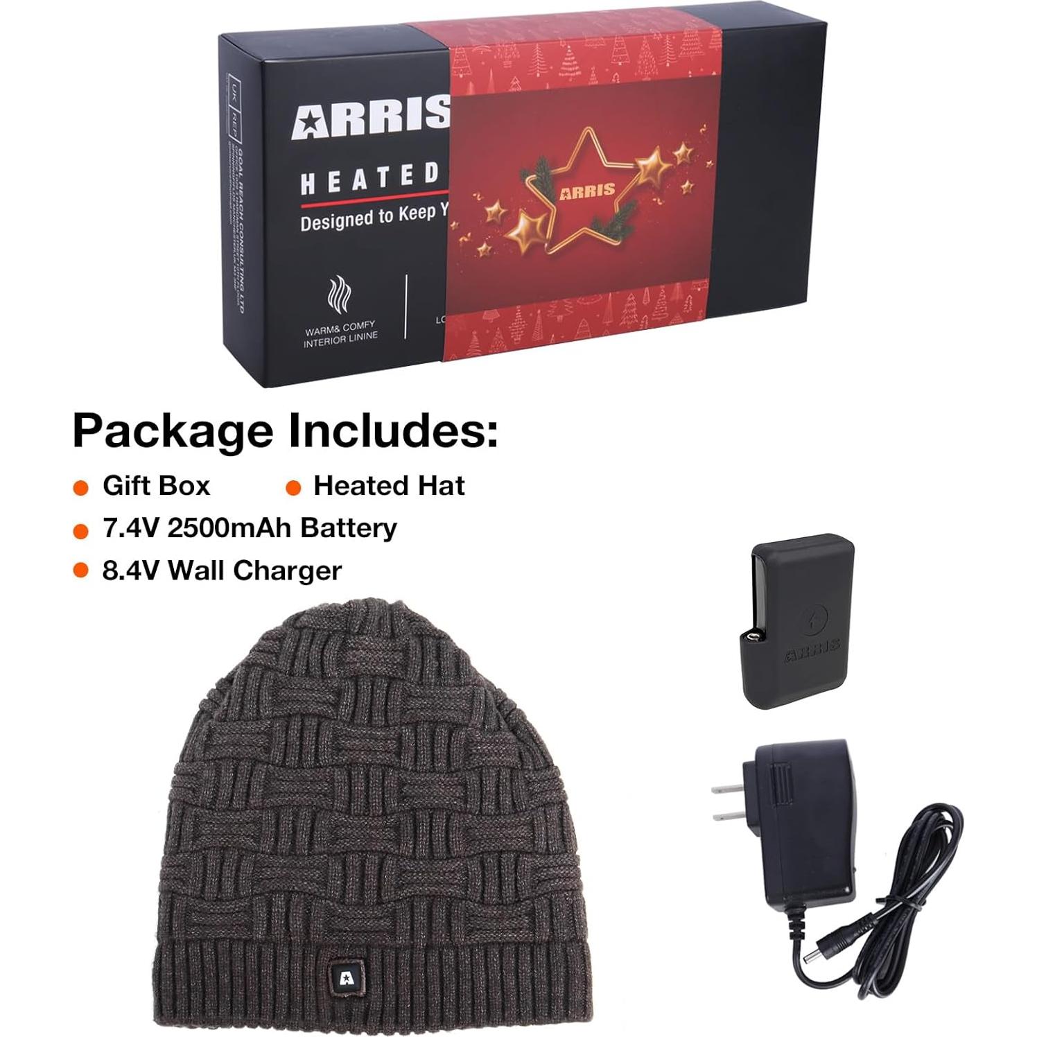 Gorro Calentado por Batería ARRIS Unisex Gris para Invierno