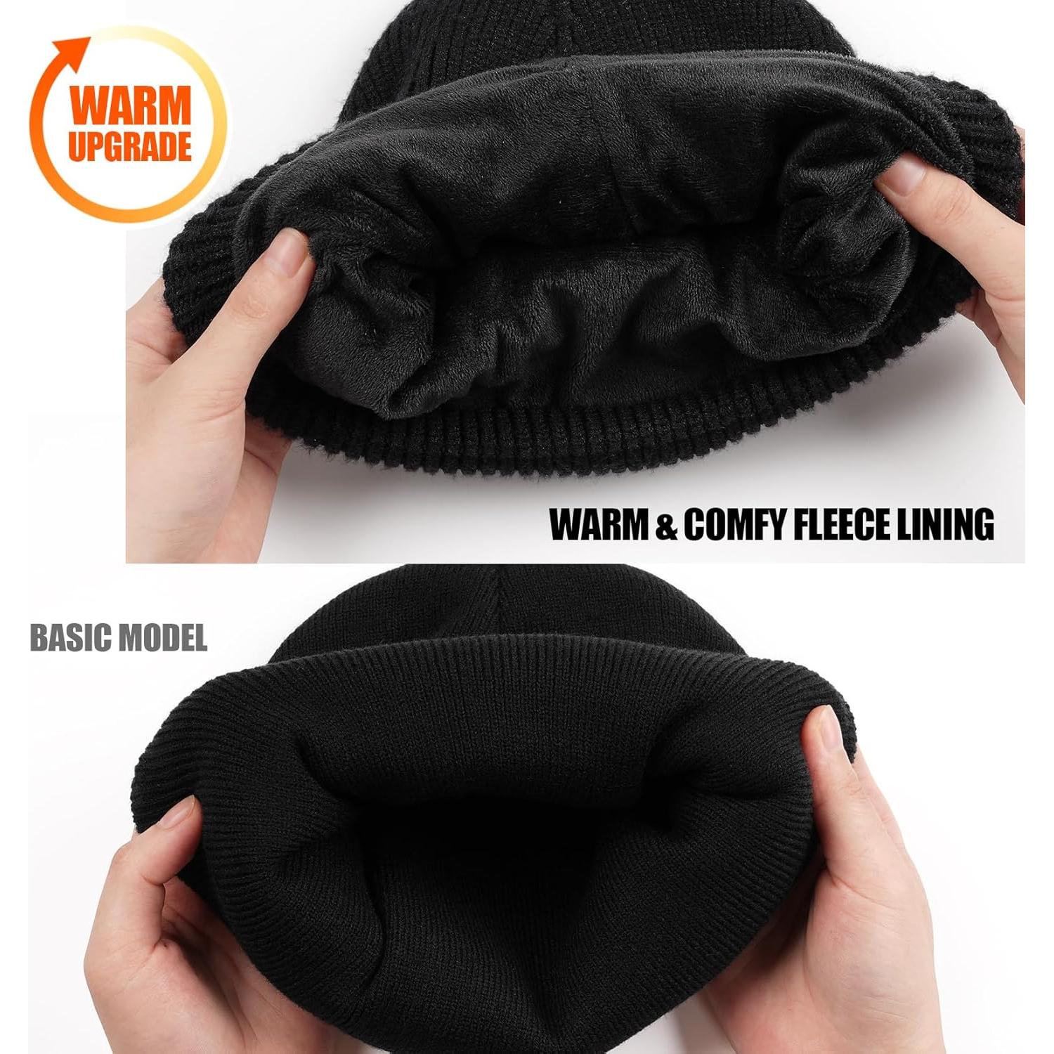 Gorro de Forro Polar MELASA con LED Recargable USB Negro