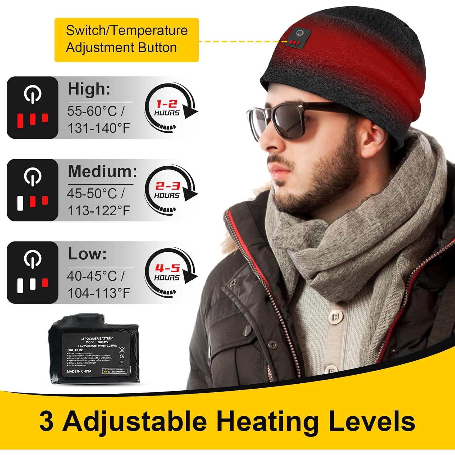 Gorro Calentado Dr.Warm Unisex Recargable 7.4V Invierno