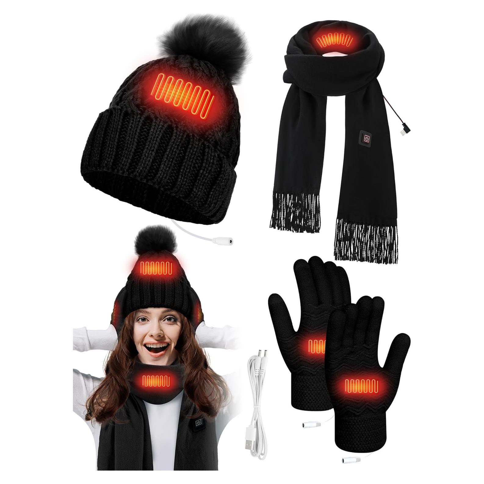 Conjunto Calentado USB: Gorro, Bufanda y Guantes Cutecrop