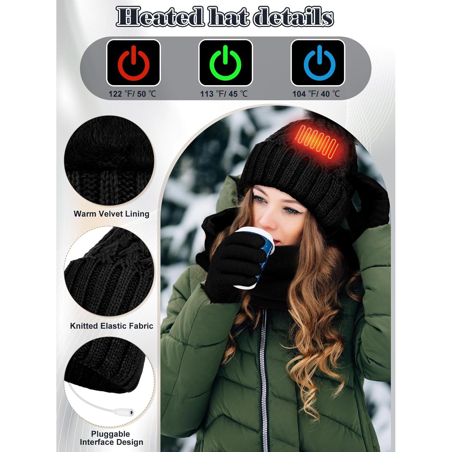 Conjunto Calentado USB: Gorro, Bufanda y Guantes Cutecrop