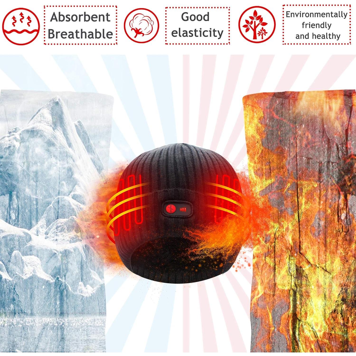 Gorro Calentado Autocastle 7.4V Unisex Negro 3 Niveles