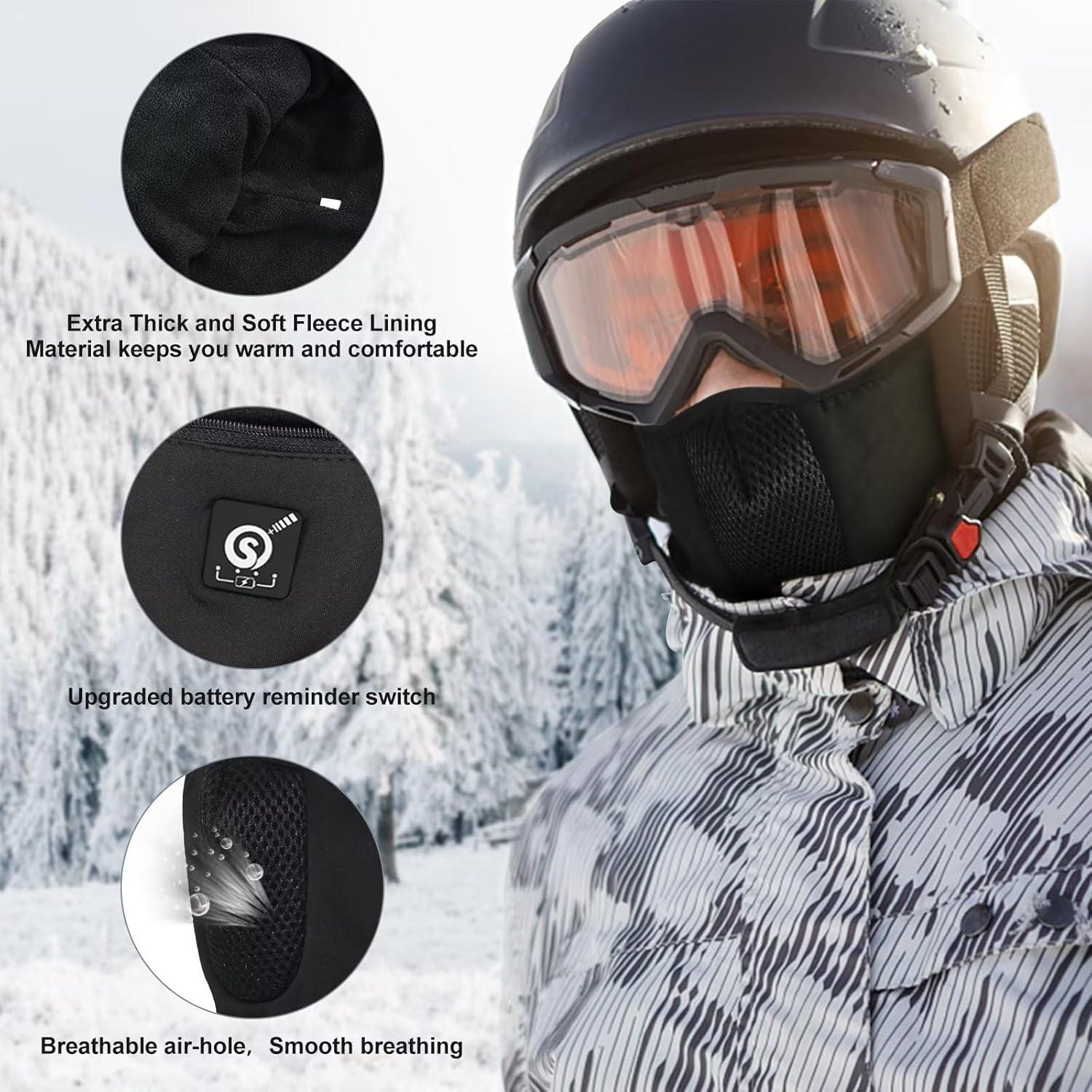 Pasamontañas Calentado Unisex Negro - A Prueba de Viento