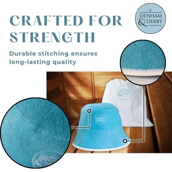 Sombrero de Sauna Unisex Denham & Derby 100% Lana Azul