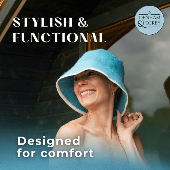 Sombrero de Sauna Unisex Denham & Derby 100% Lana Azul