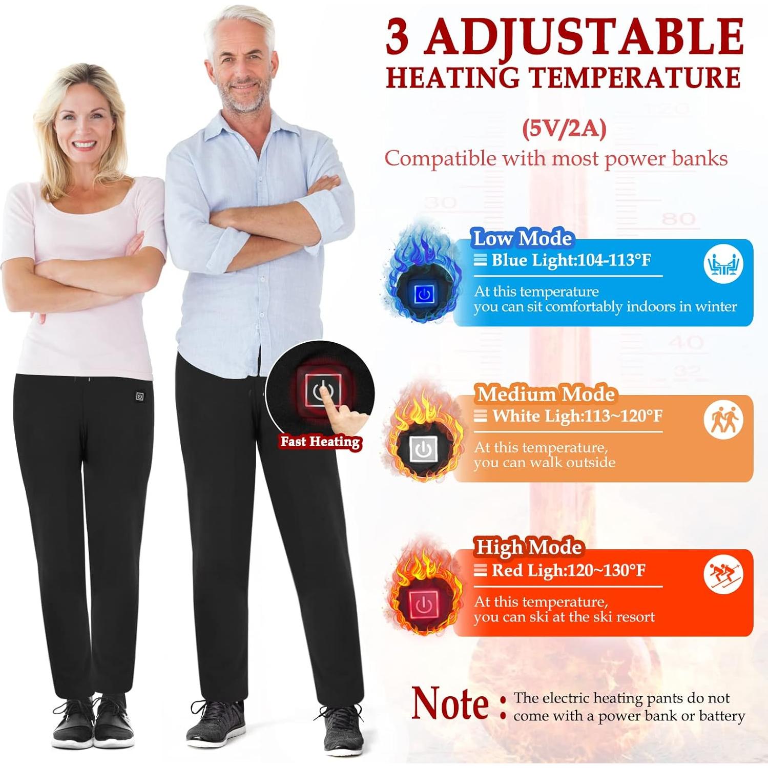 Pantalones Calentados FERNIDA USB 5V para Hombres y Mujeres