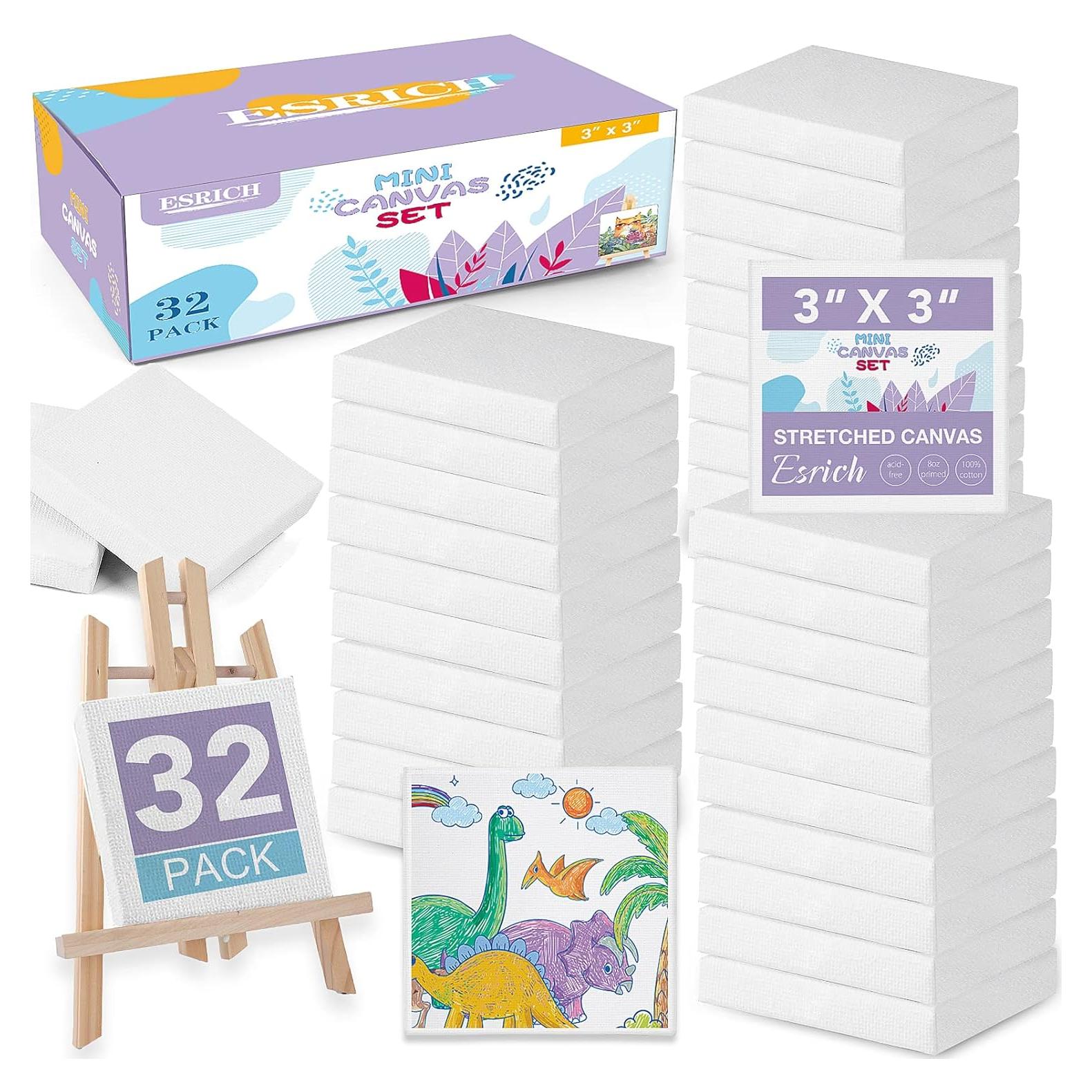 Mini Lienzos ESRICH 32 Piezas 7,62 cm para Pintar