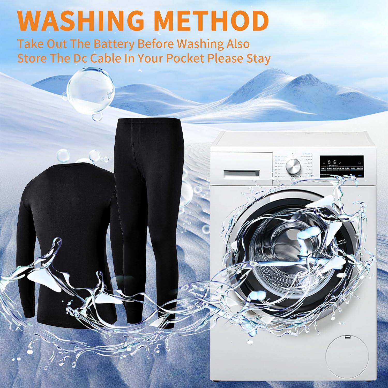 Ropa Interior Térmica Calentada Unisex 28 Almohadillas Negro