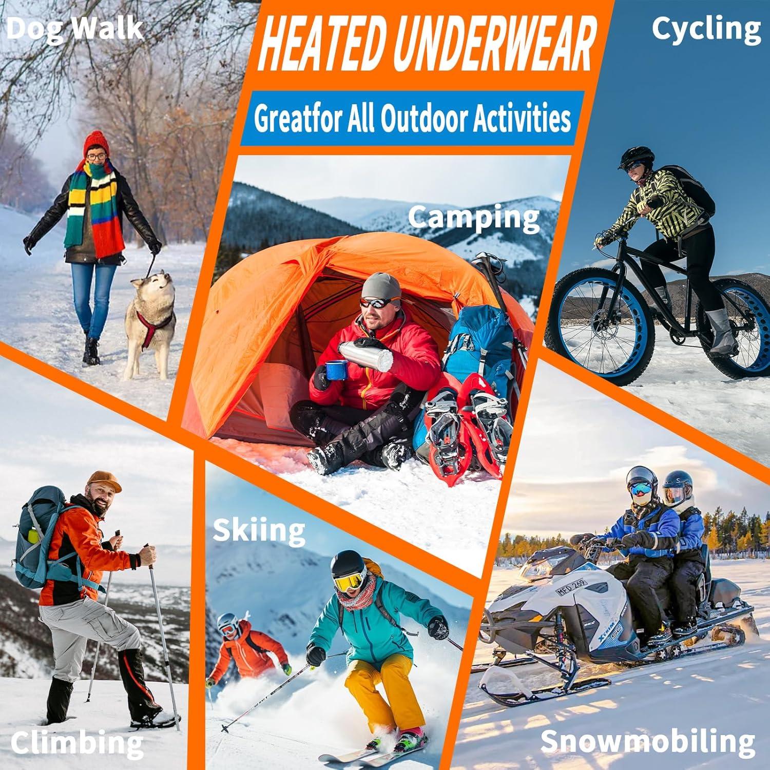 Ropa Interior Térmica Calentada Unisex 28 Almohadillas Negro