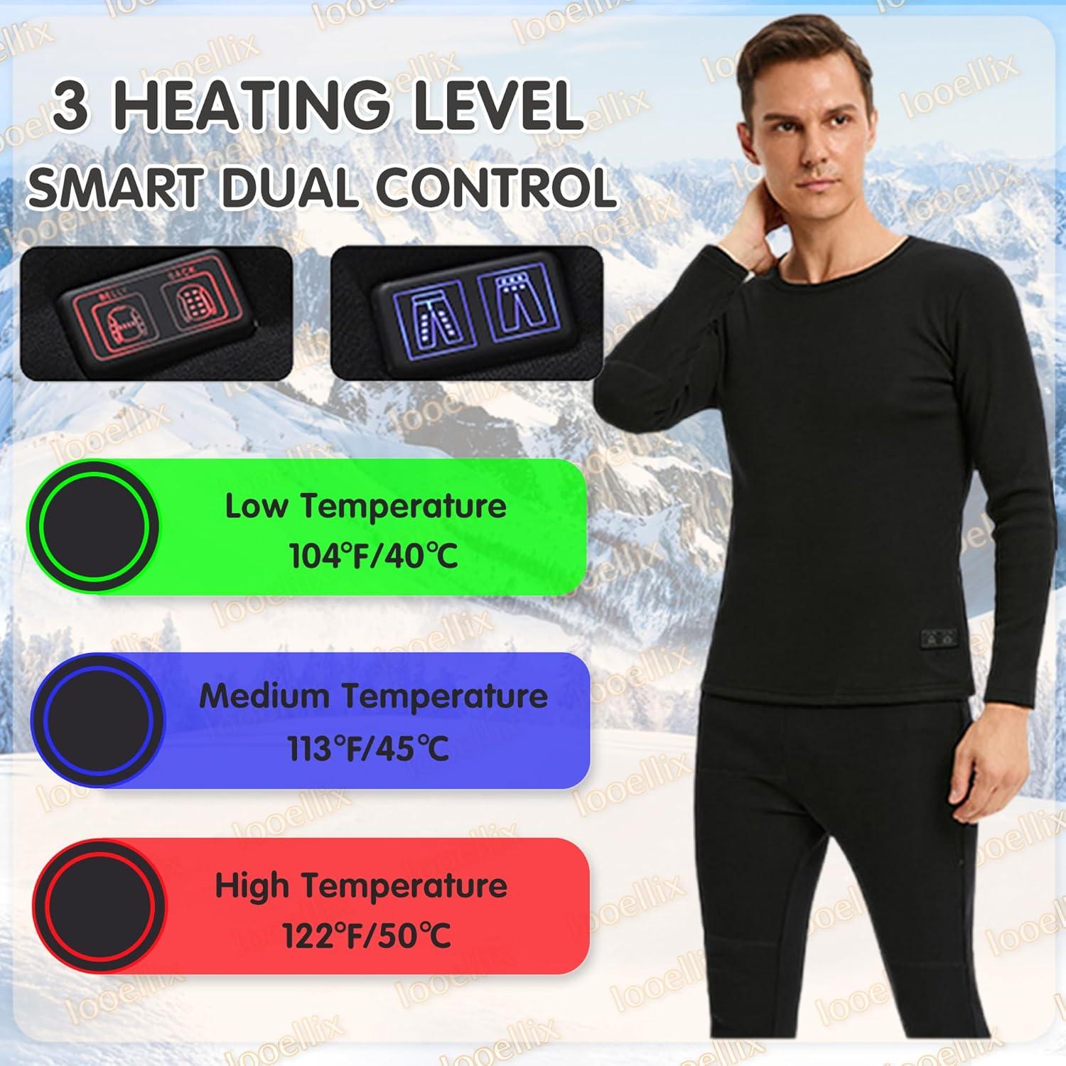 Pantalones Calentados Iooellix Unisex Térmicos USB 16 Zonas