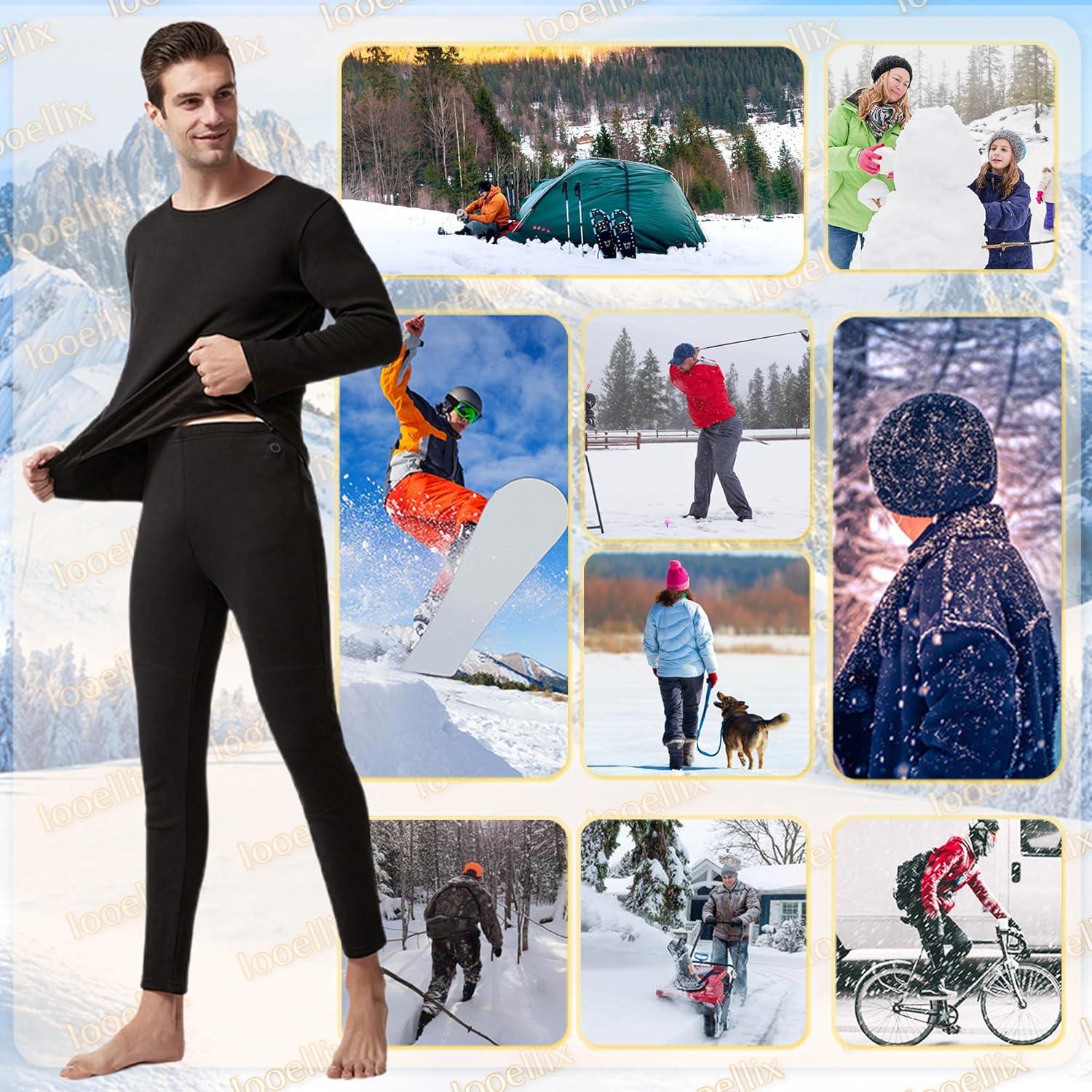 Pantalones Calentados Iooellix Unisex Térmicos USB 16 Zonas