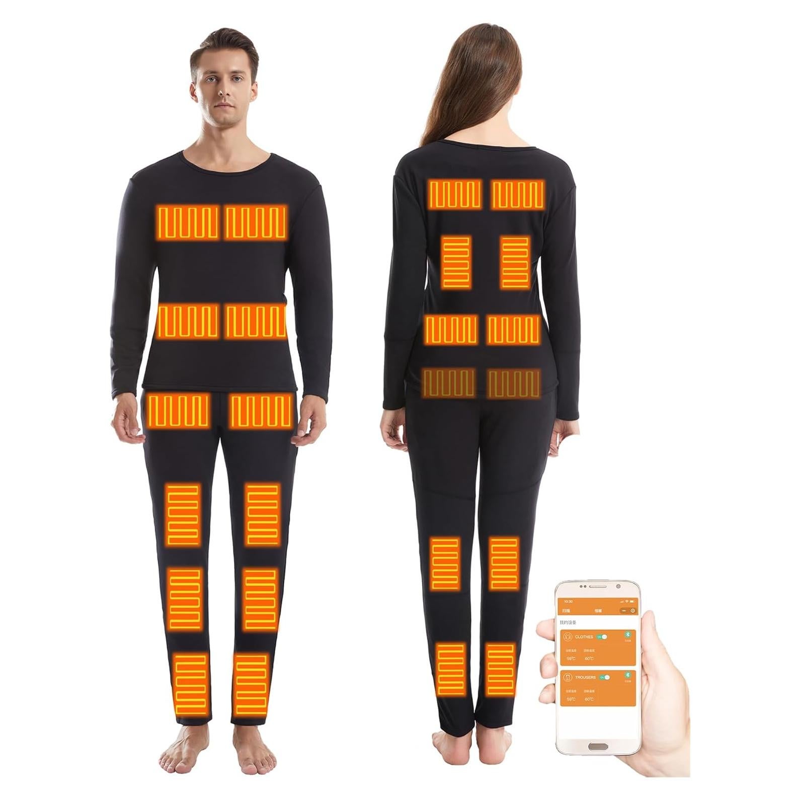 Conjunto Ropa Interior Térmica Eléctrica Pucklky 3X Negro