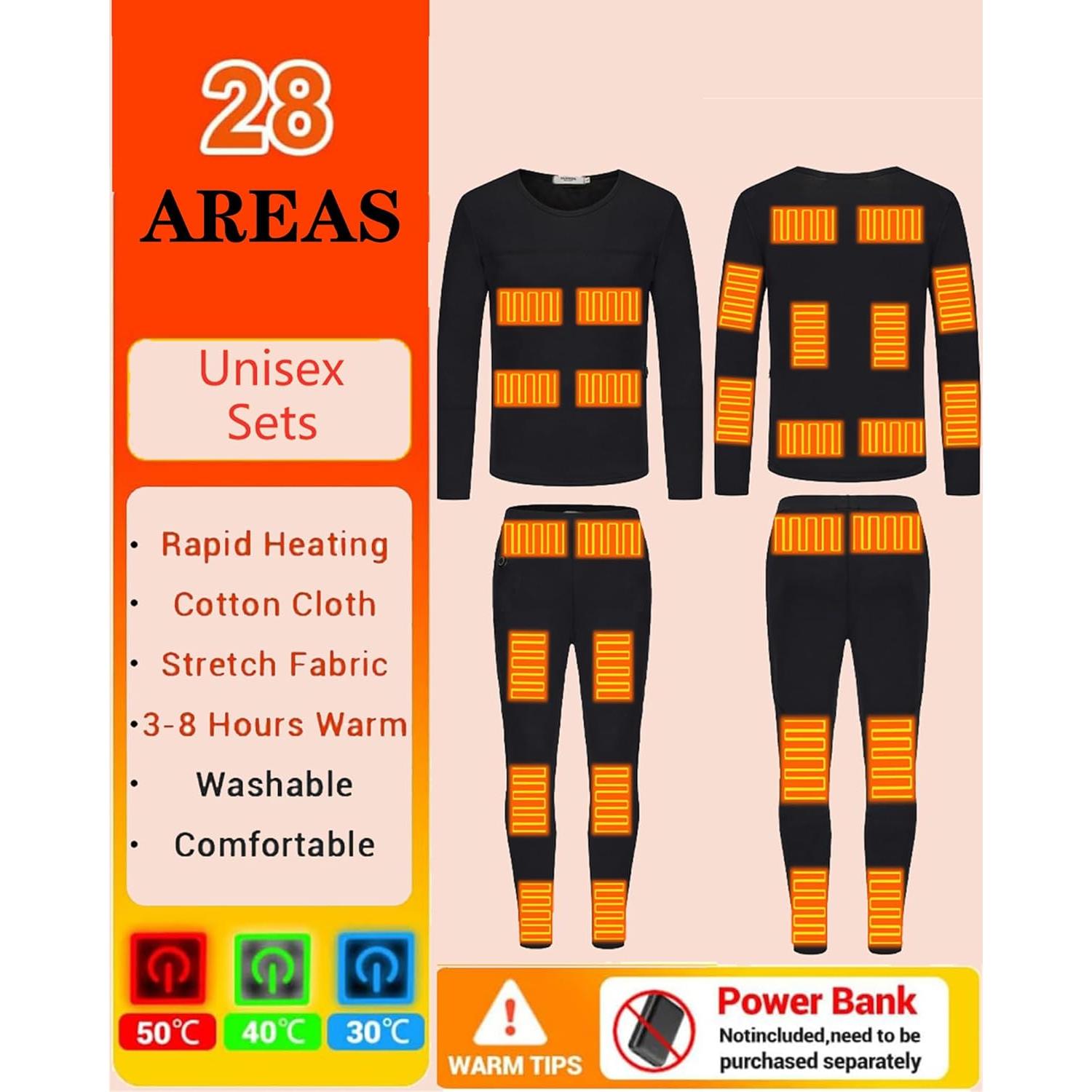 Conjunto Ropa Interior Térmica Eléctrica Pucklky 3X Negro