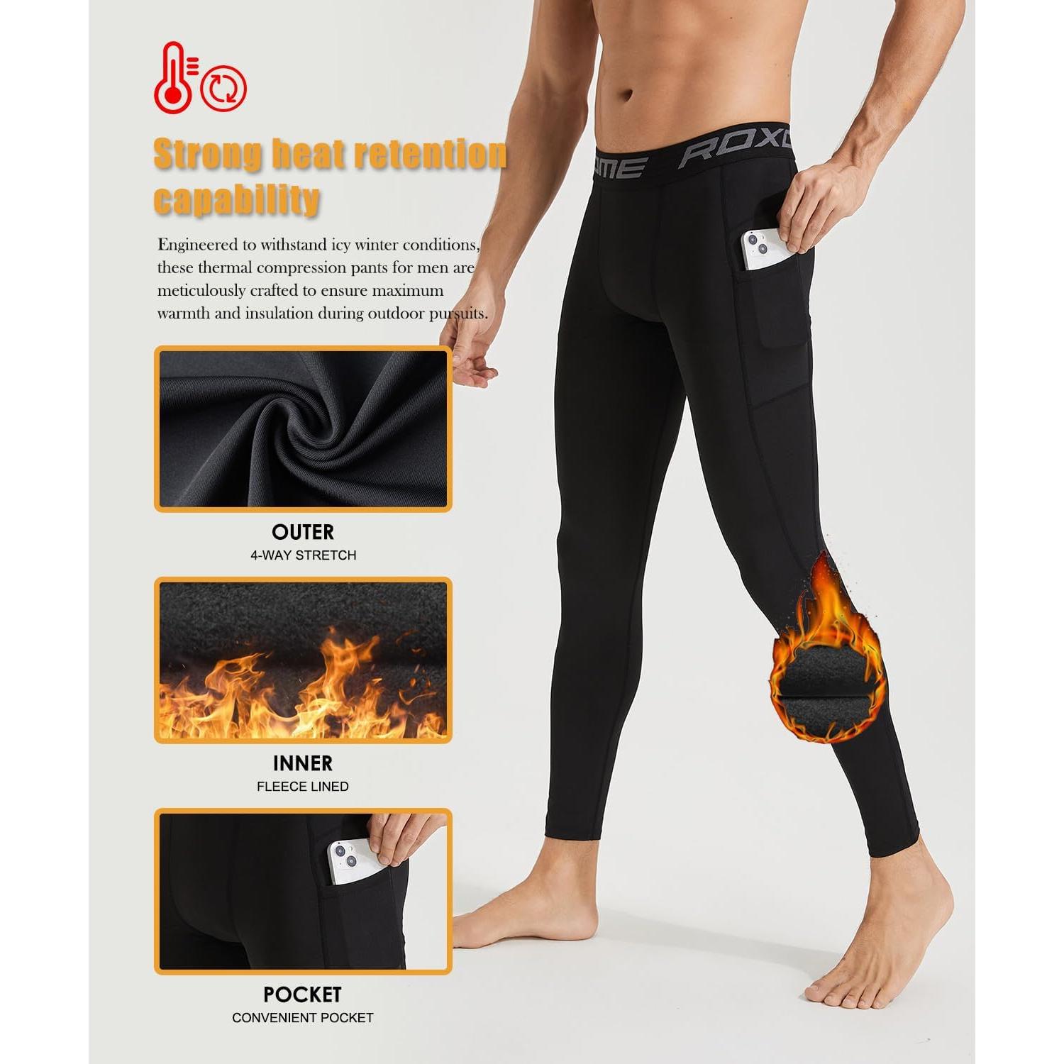 Pantalones Térmicos de Compresión Roxdme Hombre Negro