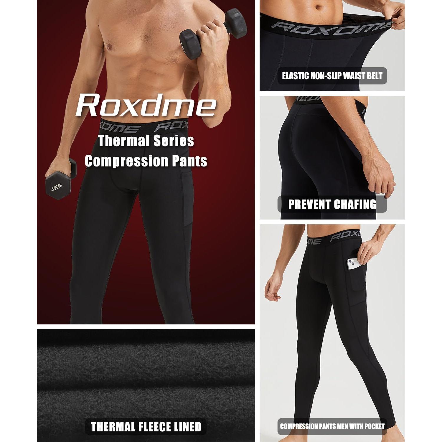 Pantalones Térmicos de Compresión Roxdme Hombre Negro